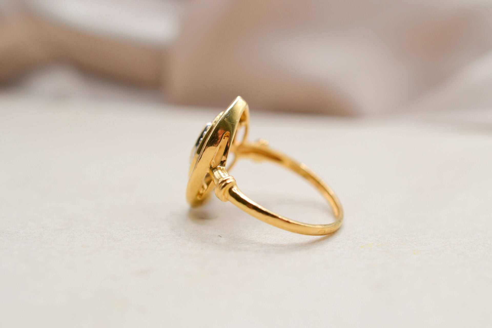 Bague Marquise Saphirs Diamants