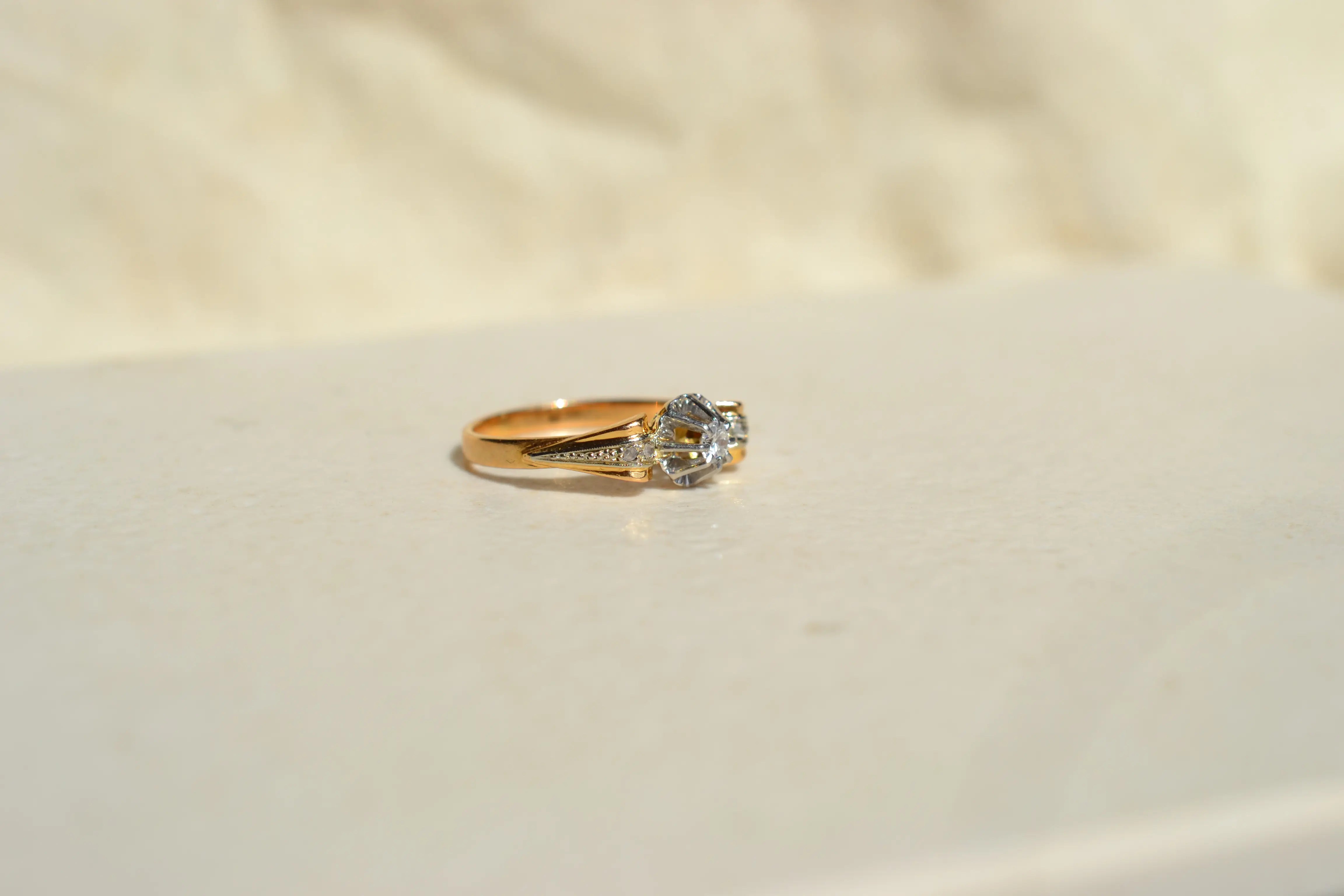 Bague solitaire Diamants Serti Illusion