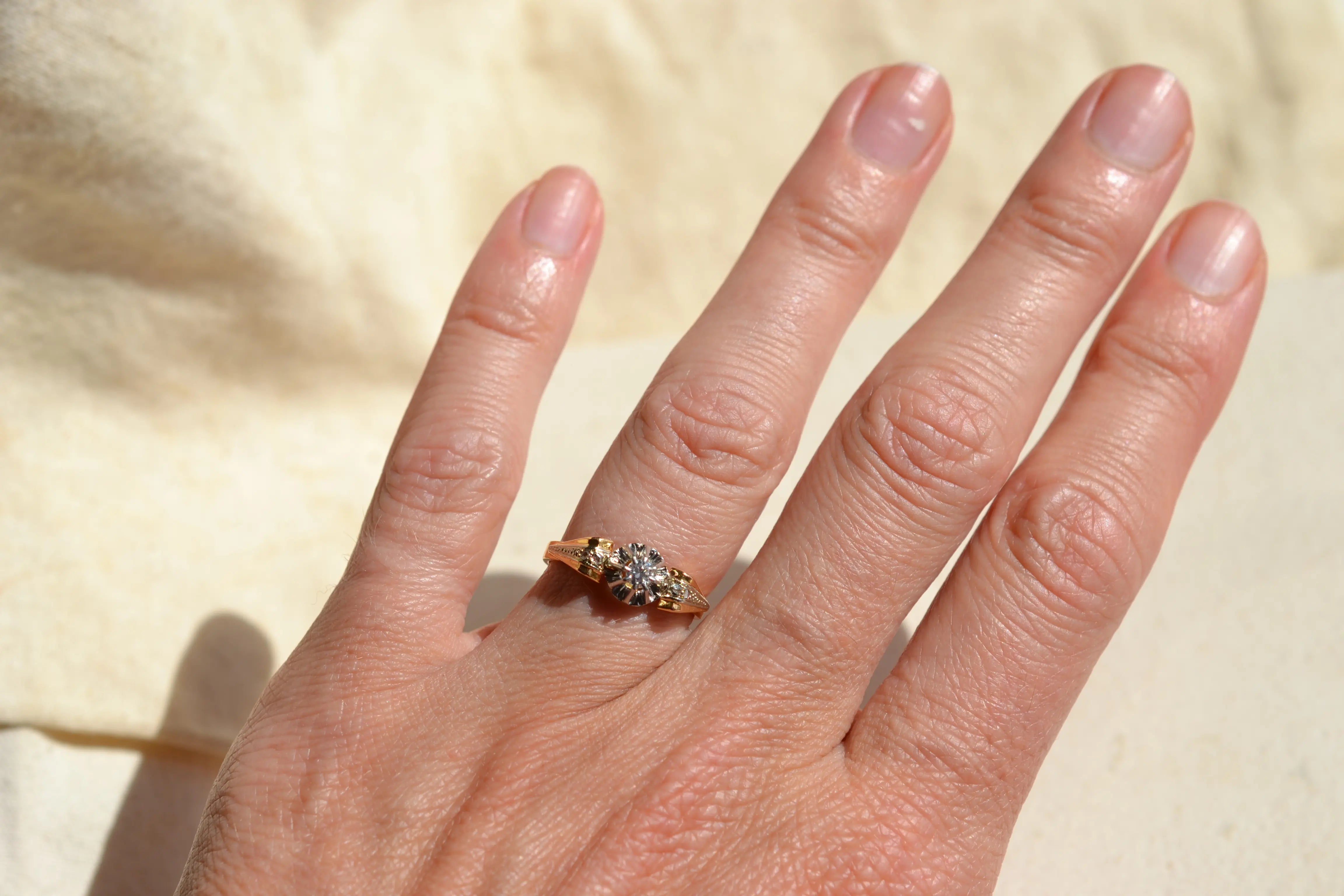 Bague solitaire Diamants Serti Illusion