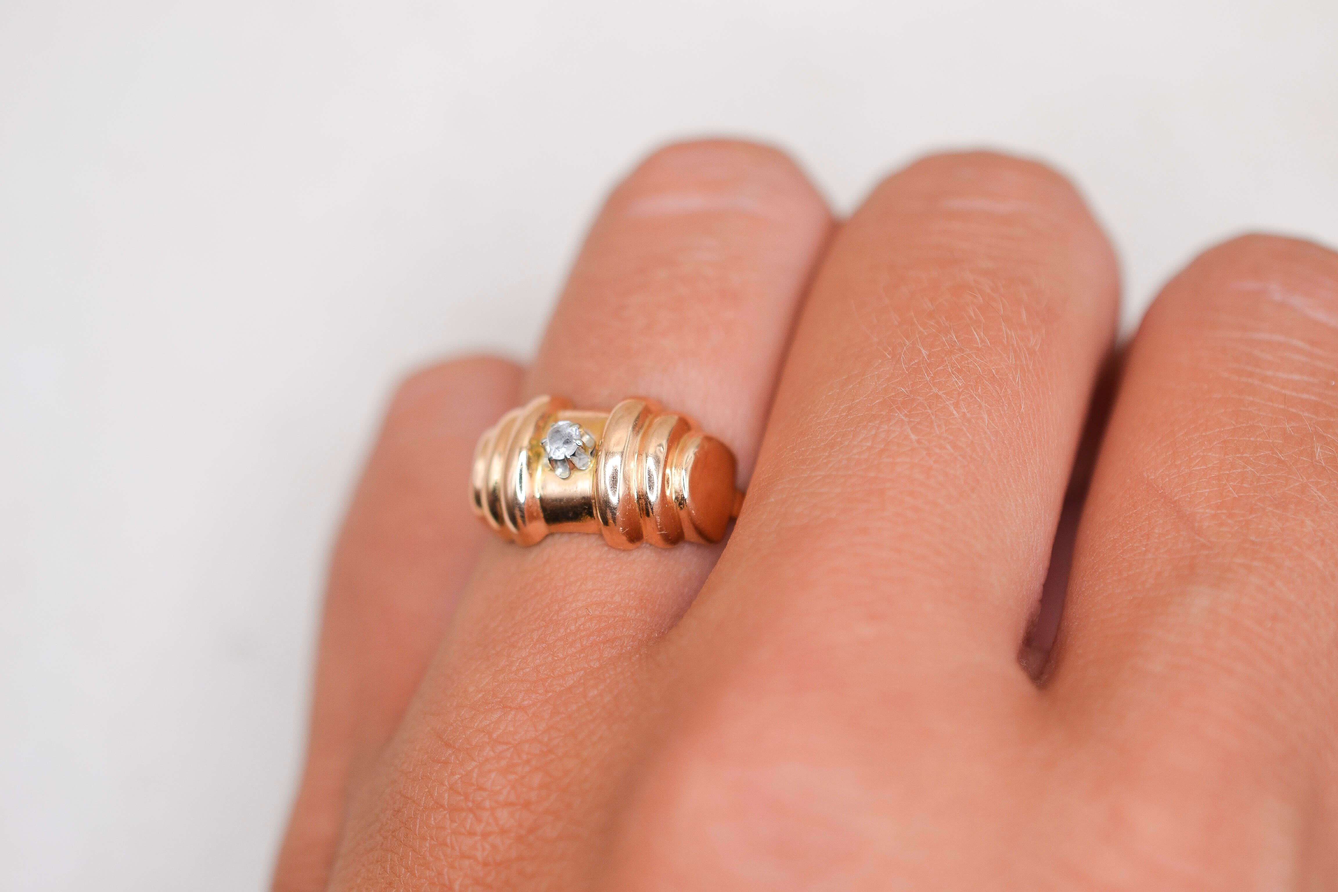Bague Tank godronnée Oxyde