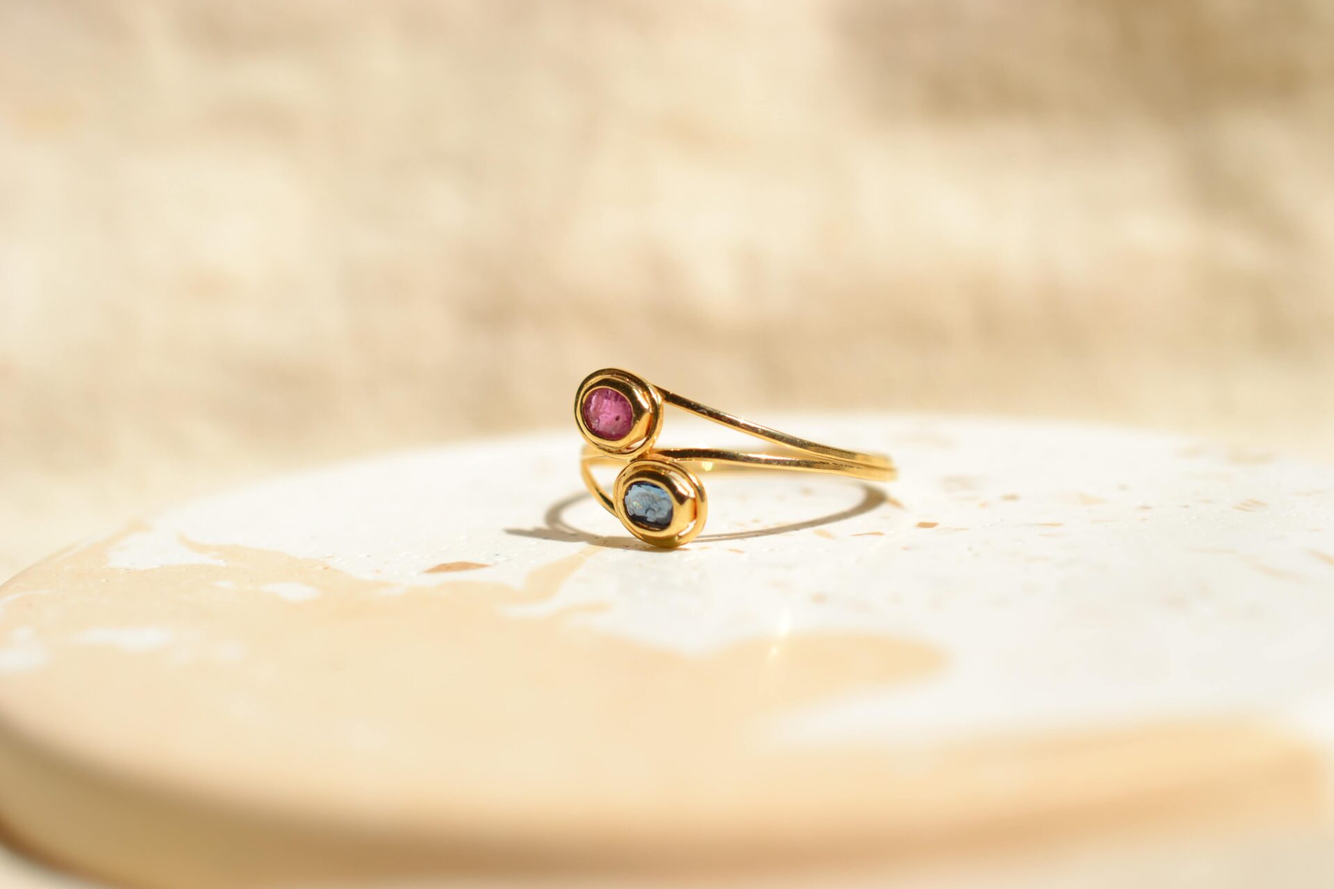 Bague Toi et Moi Rubis Saphir