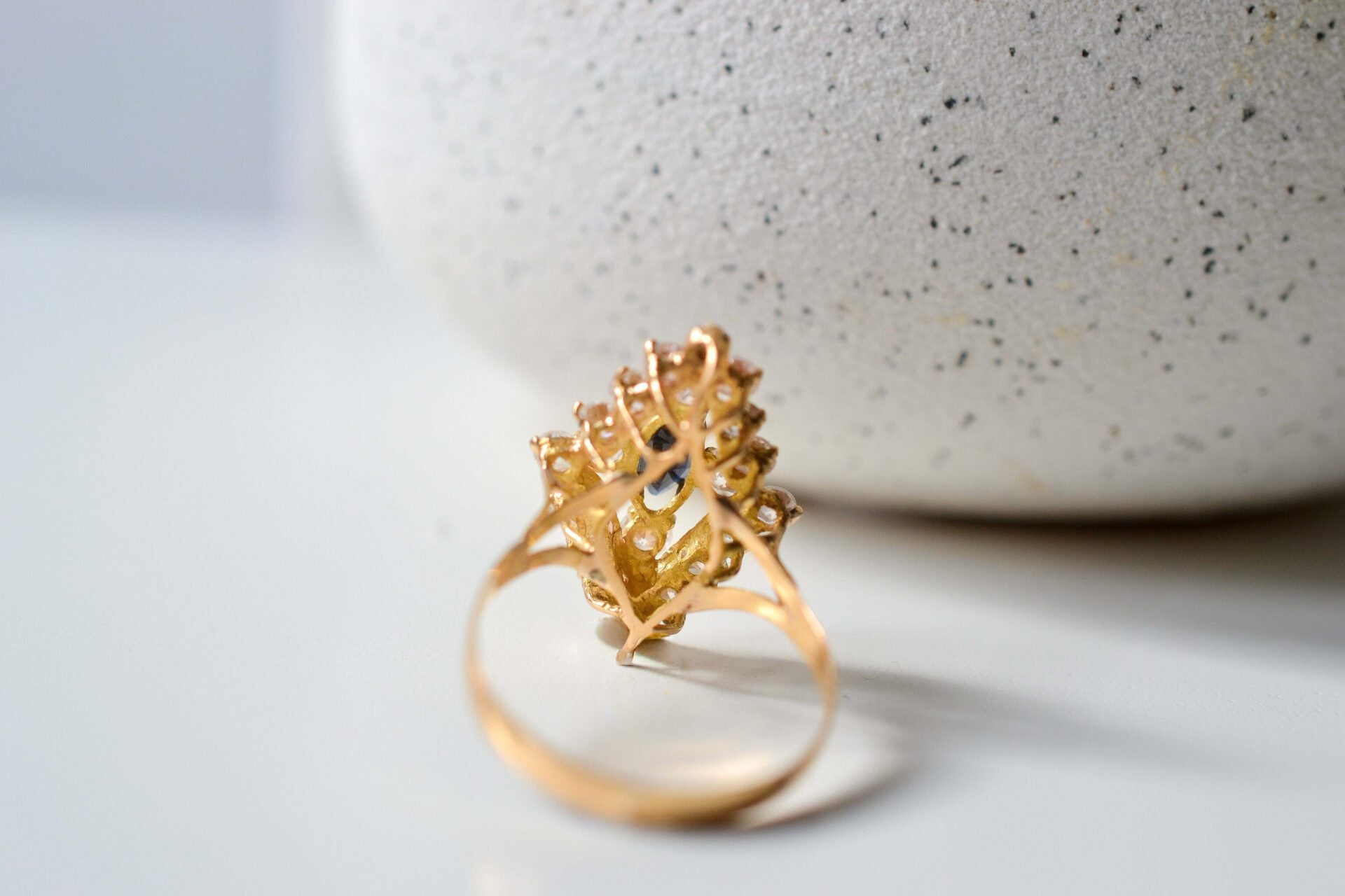 Bague Marquise Saphir Or jaune