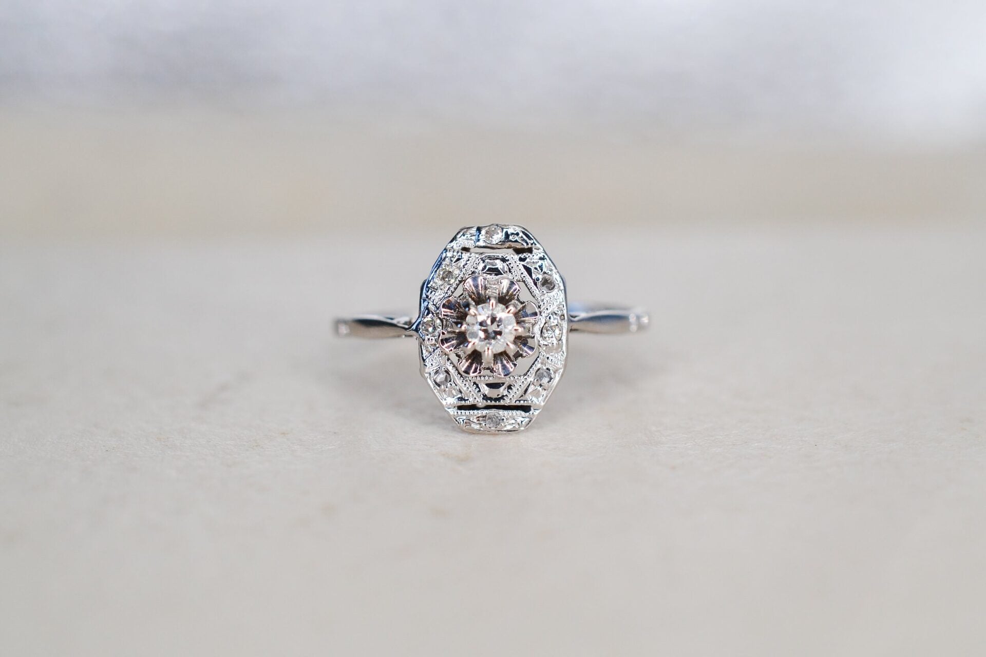 Bague Art Déco Or blanc Diamant
