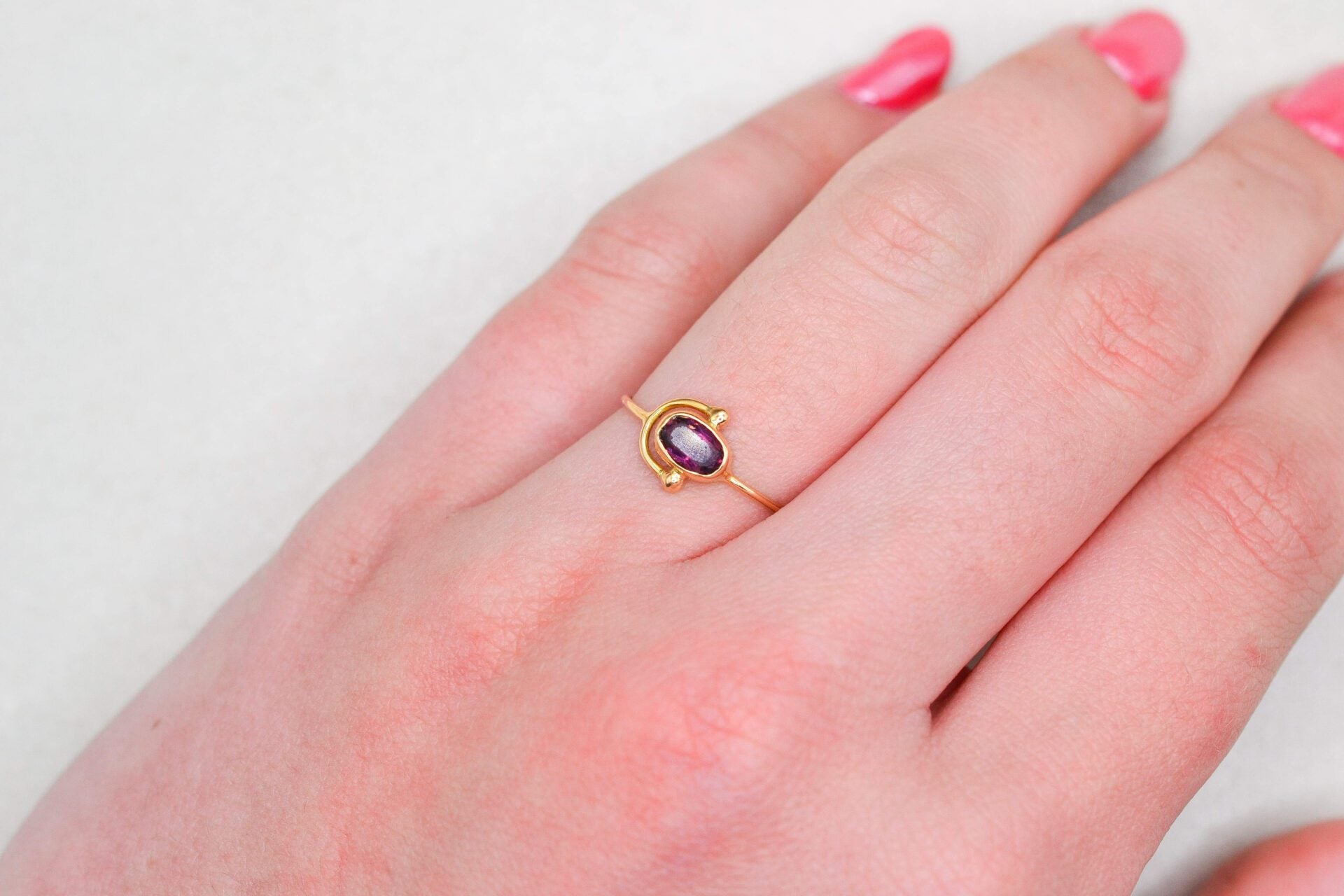 Bague étrier Améthyste