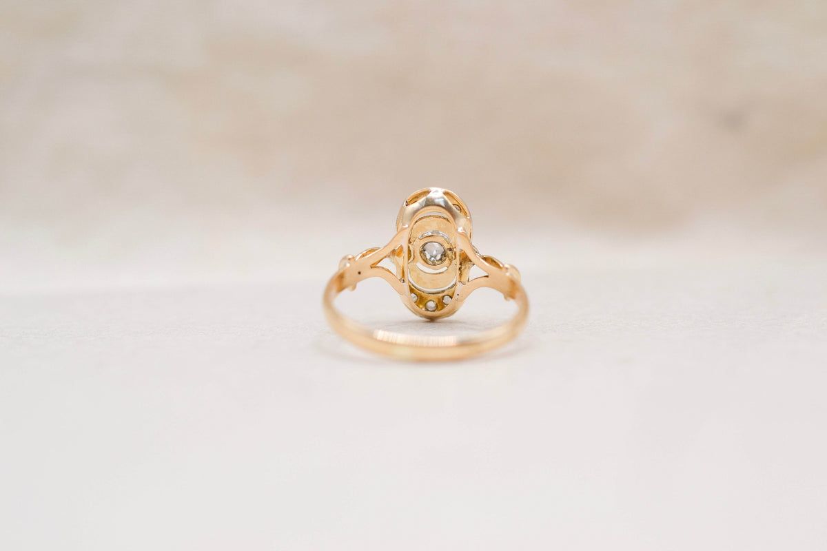 Bague médaillon ajourée Diamants