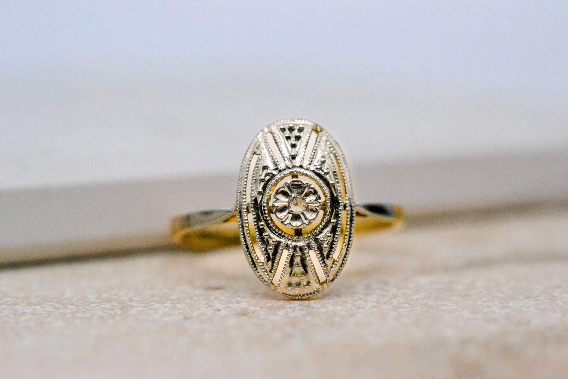 Bague Art Déco ovale Diamant