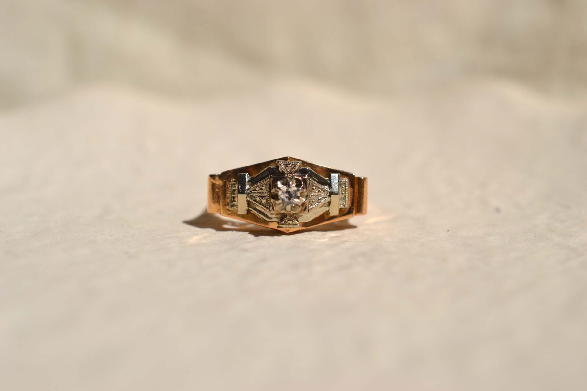 Bague Art Déco 2 Ors Oxyde