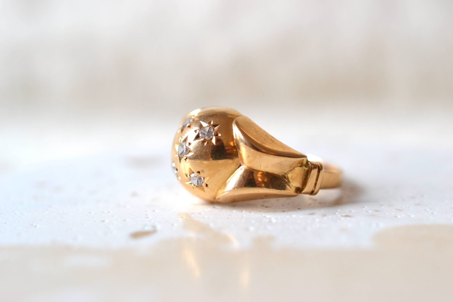 Bague dôme étoiles Oxydes