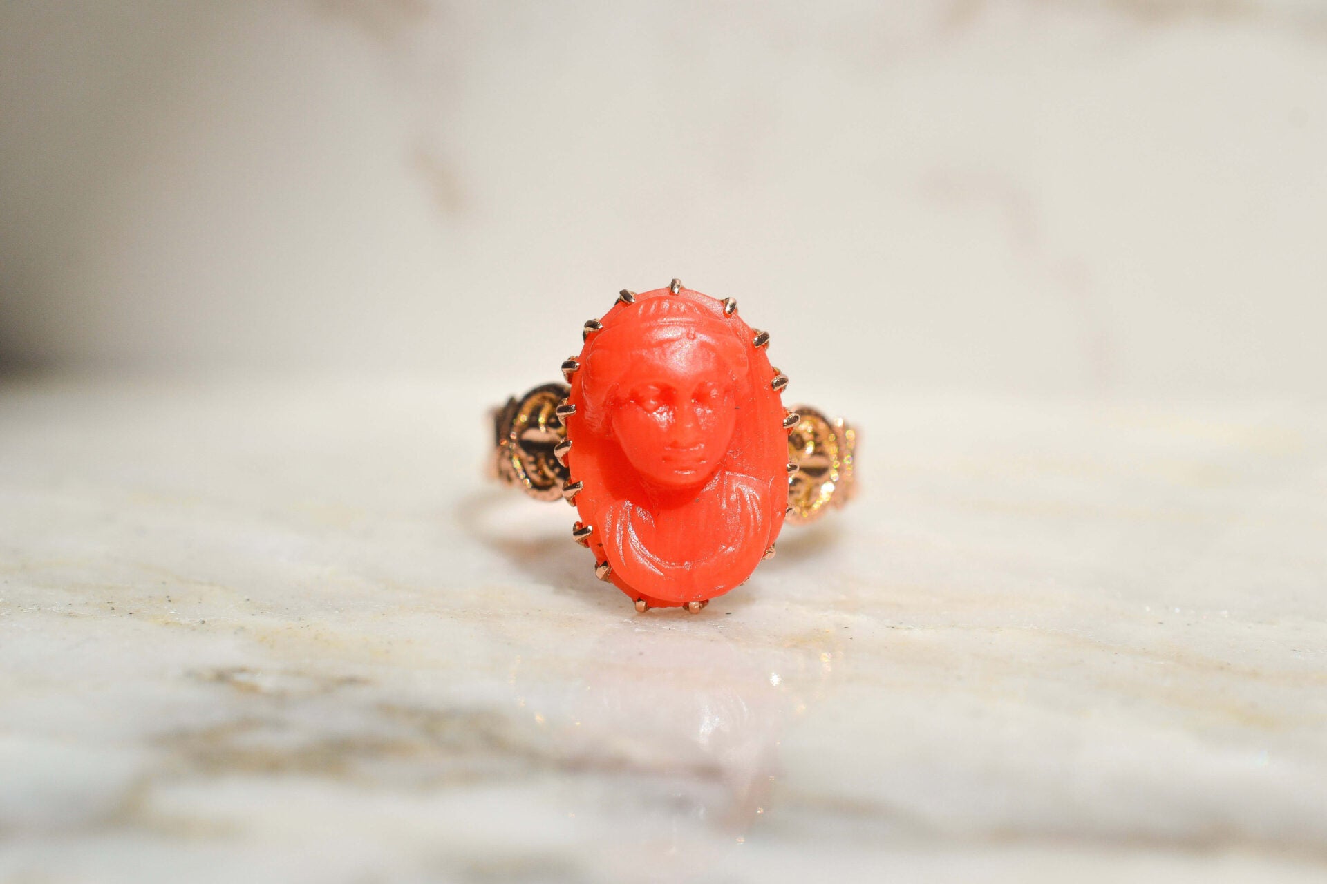 Bague Camée Corail