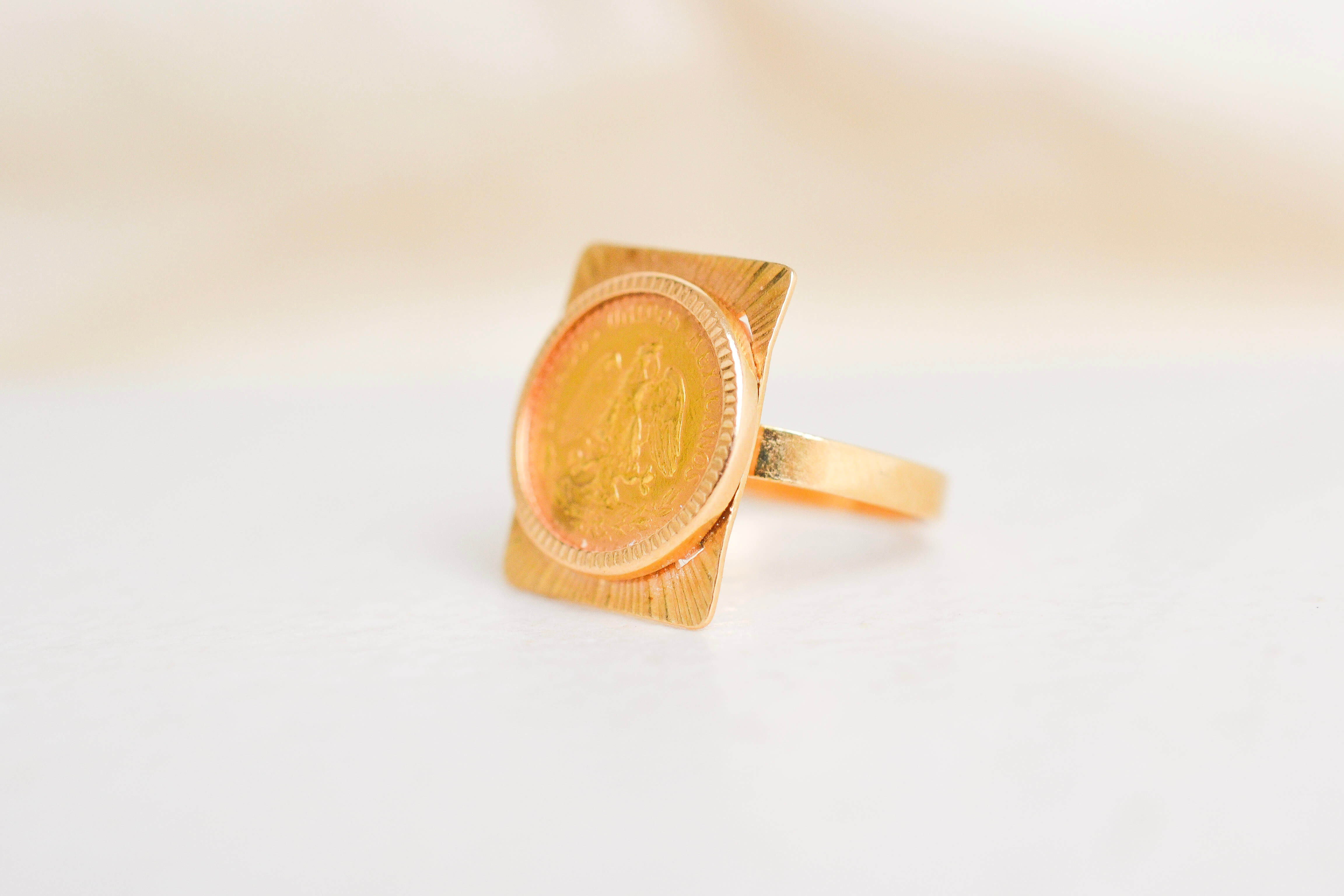 Bague pièce Dos Pesos Mexicain