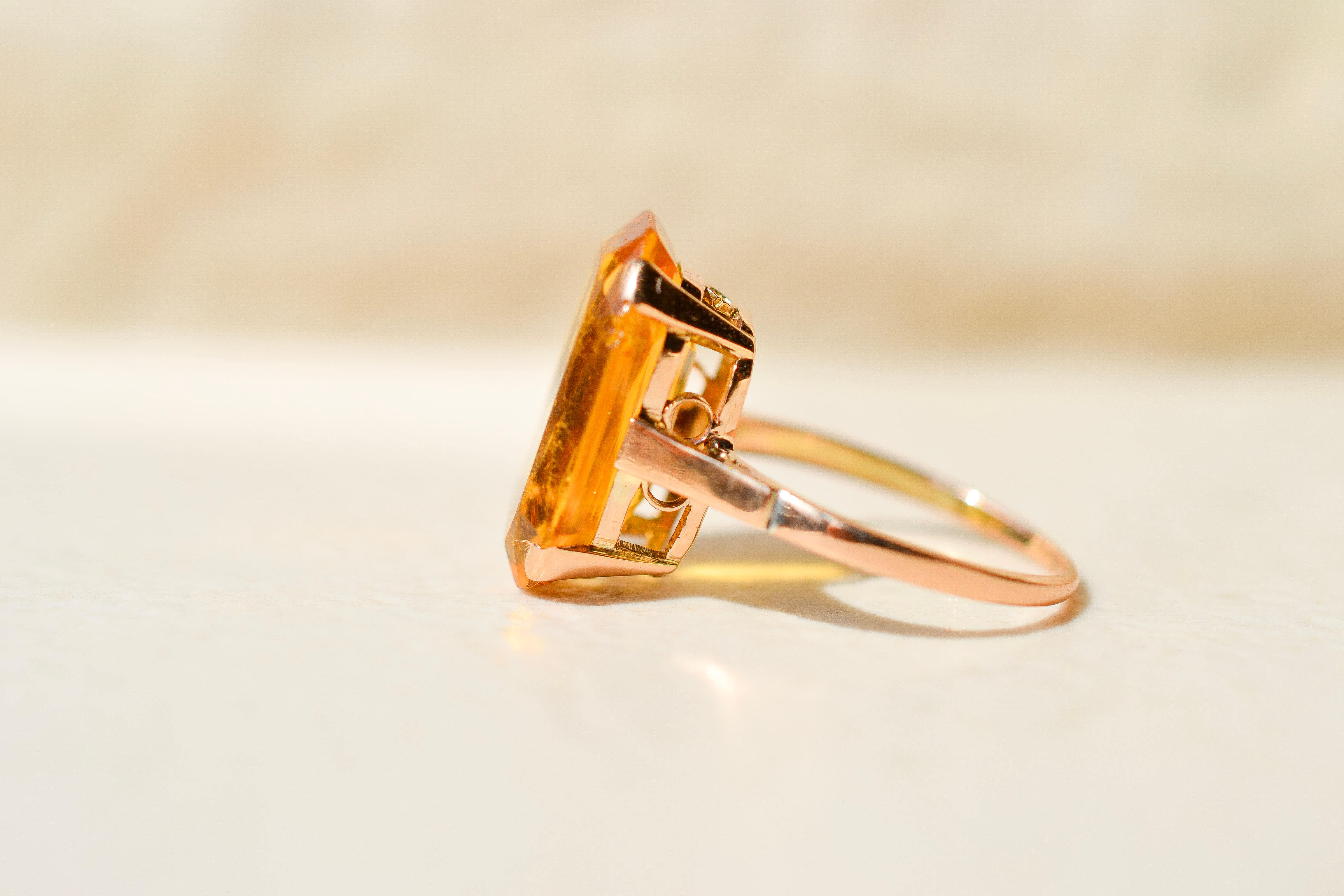 Bague cocktail Citrine 14K