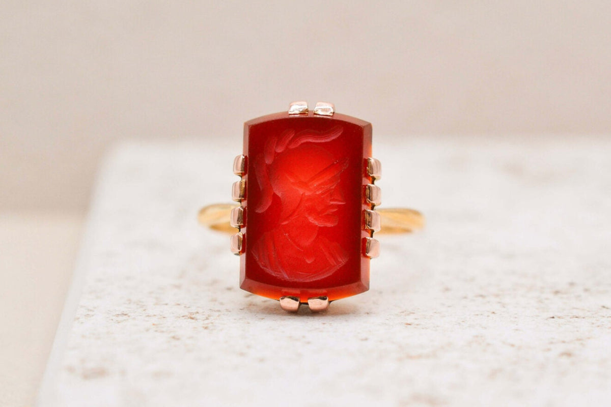 Bague Cornaline Soldat Antique