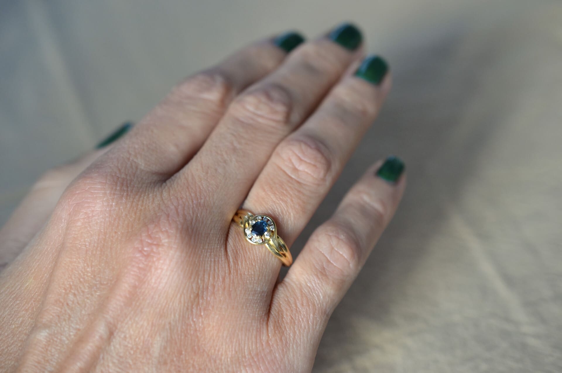 Bague croisée Saphir et Diamants