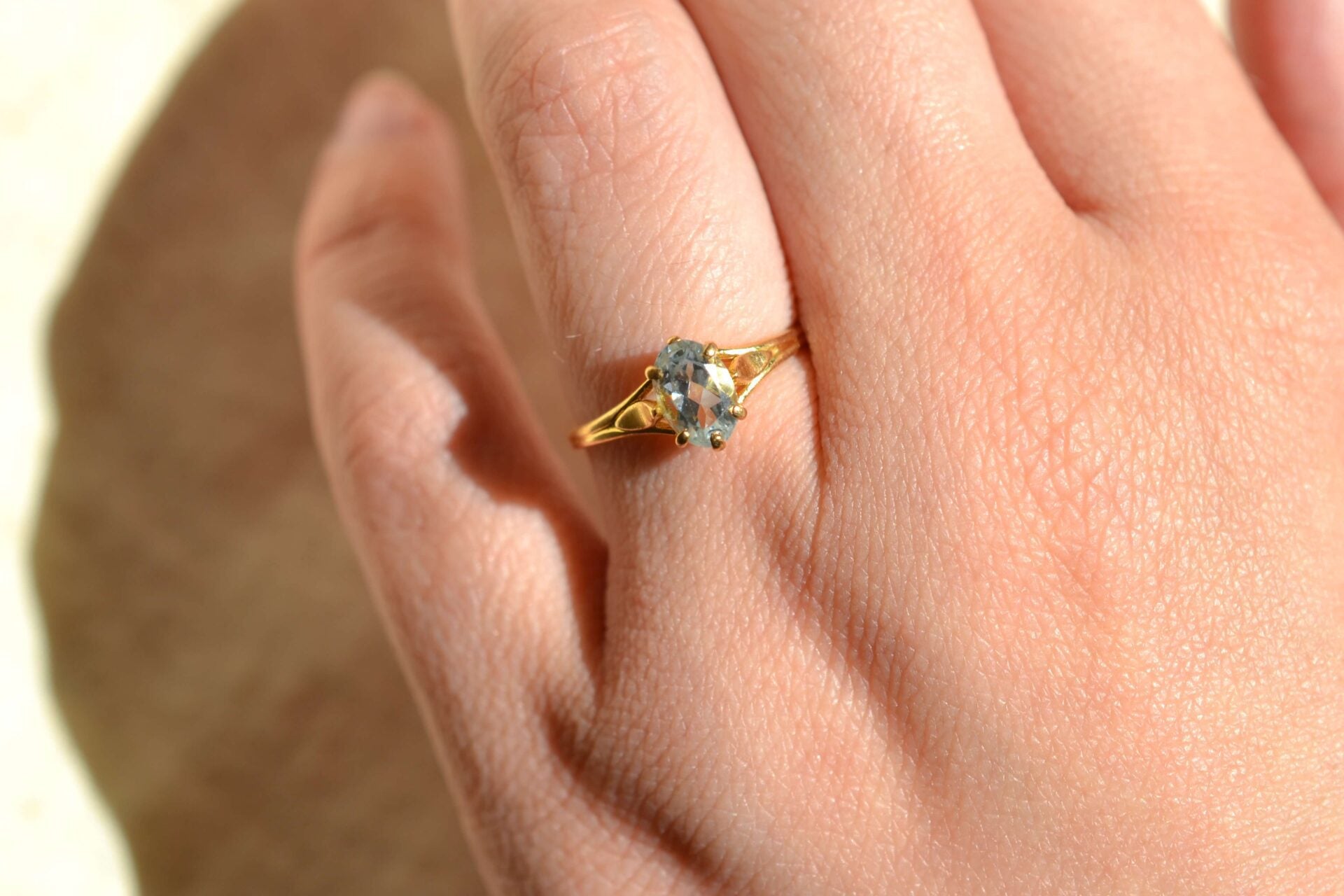 Bague Aigue-Marine ajourée