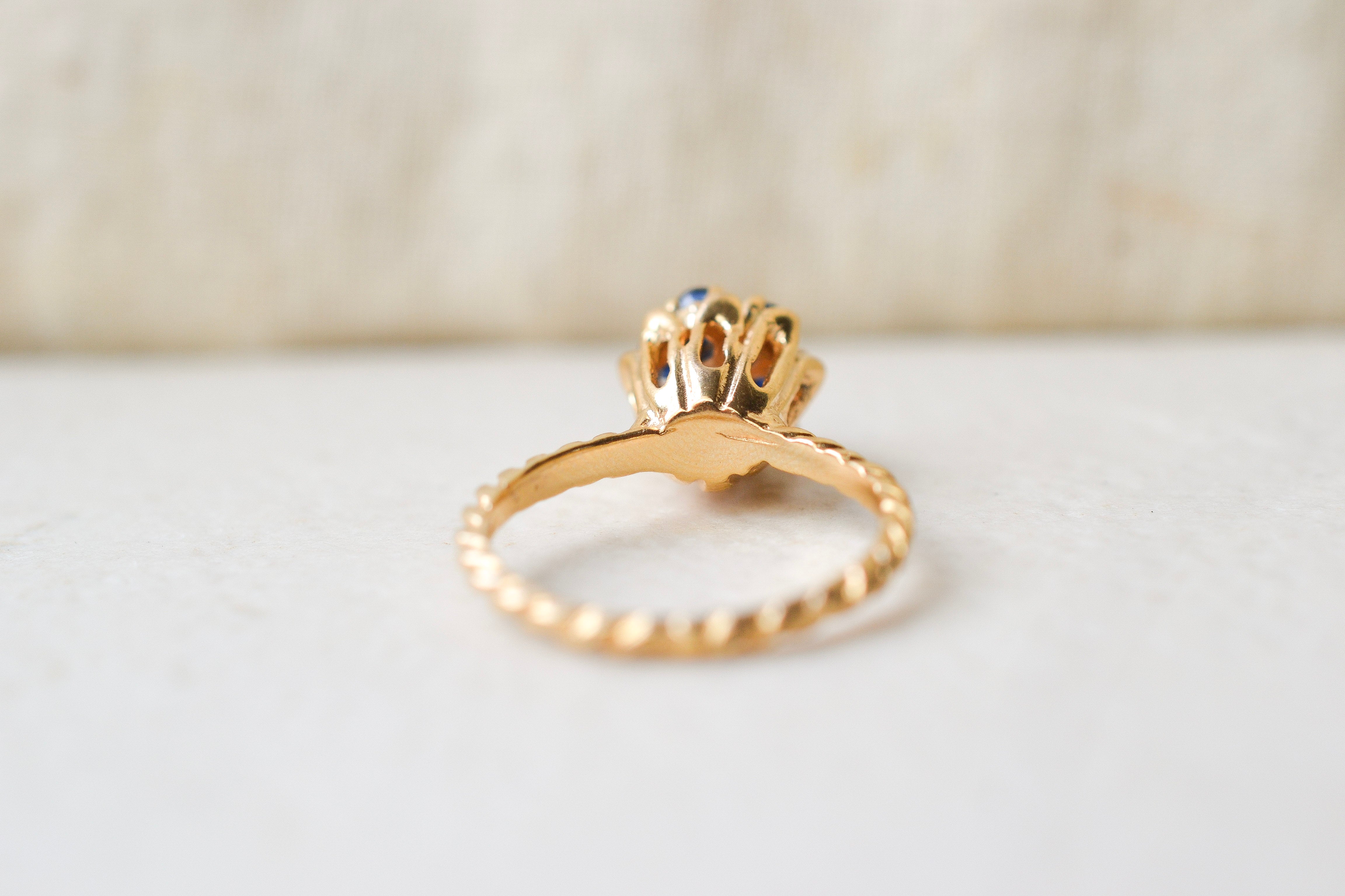 Bague Diamant fleur et cordage