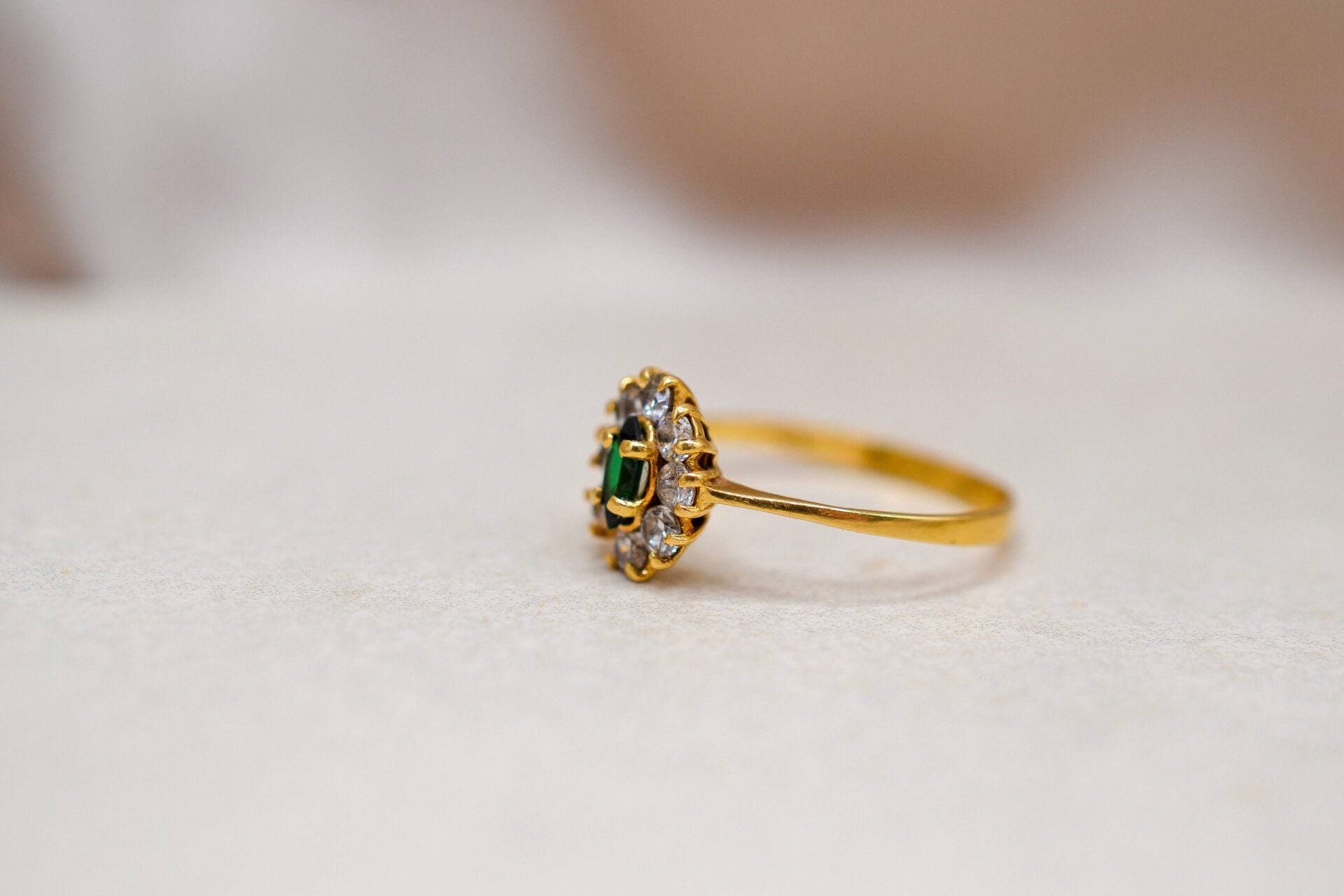 Bague Marguerite Doublet Grenat Verre