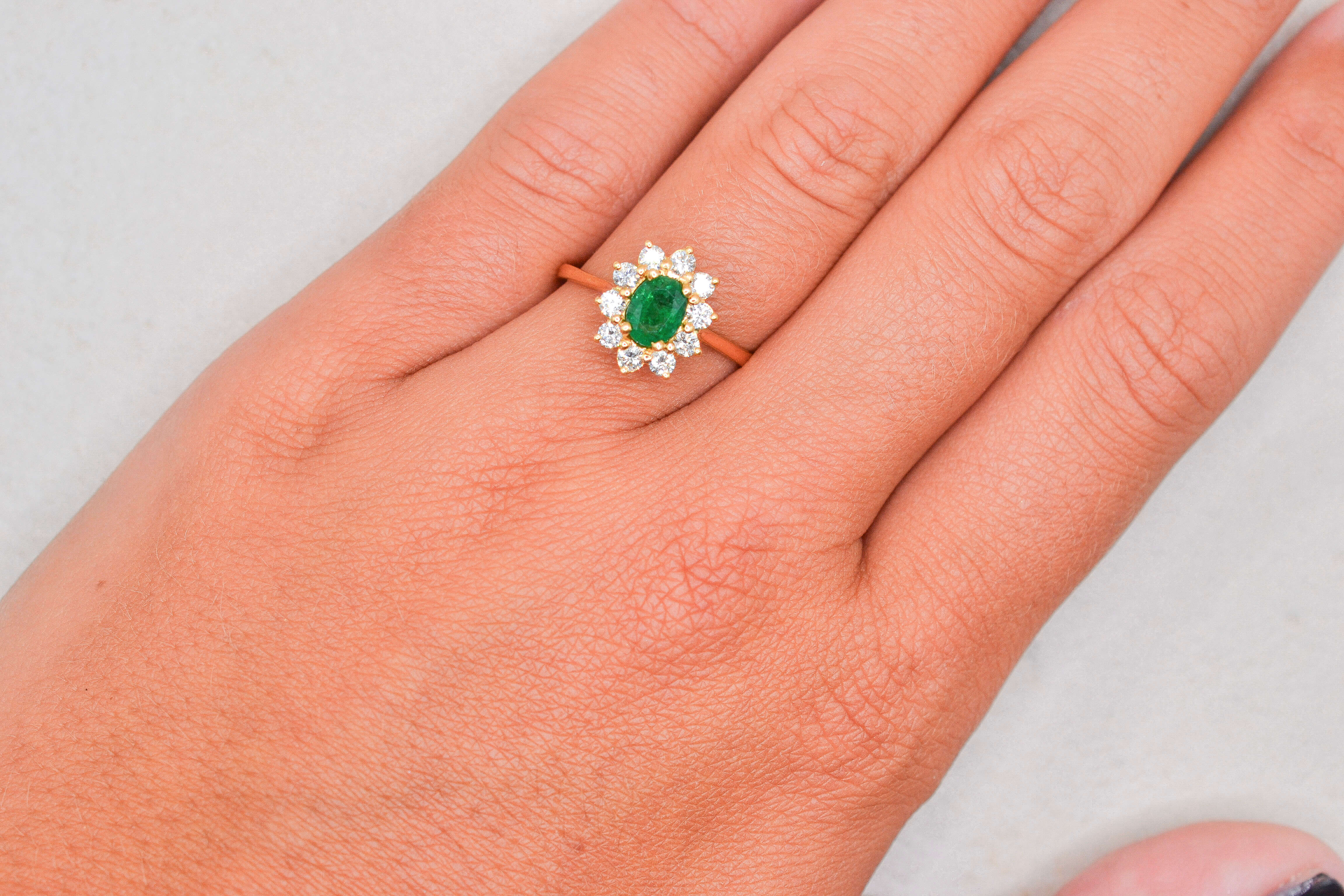 Bague Pompadour Emeraude et diamants