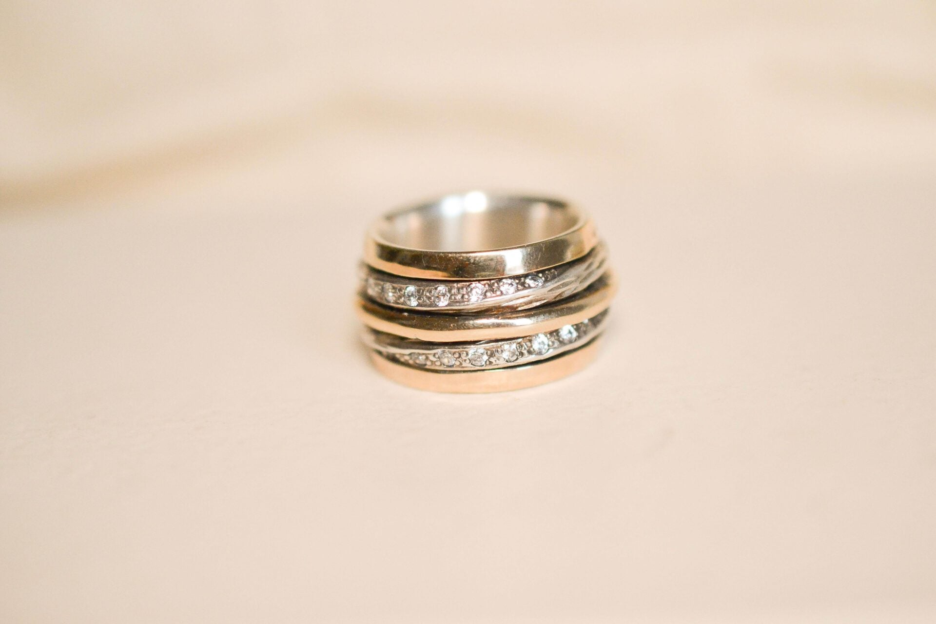 Bague de méditation Argent et Or rose