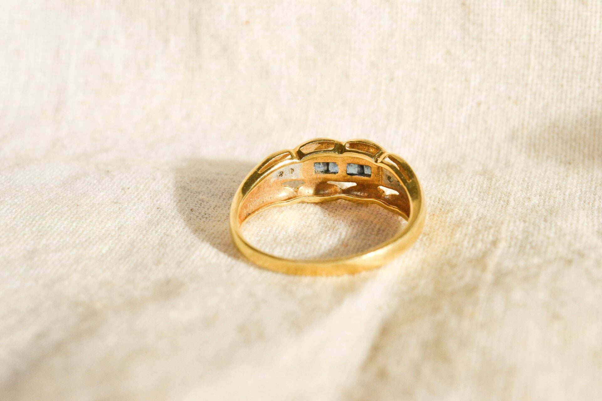Bague année 50 Saphir et Diamants