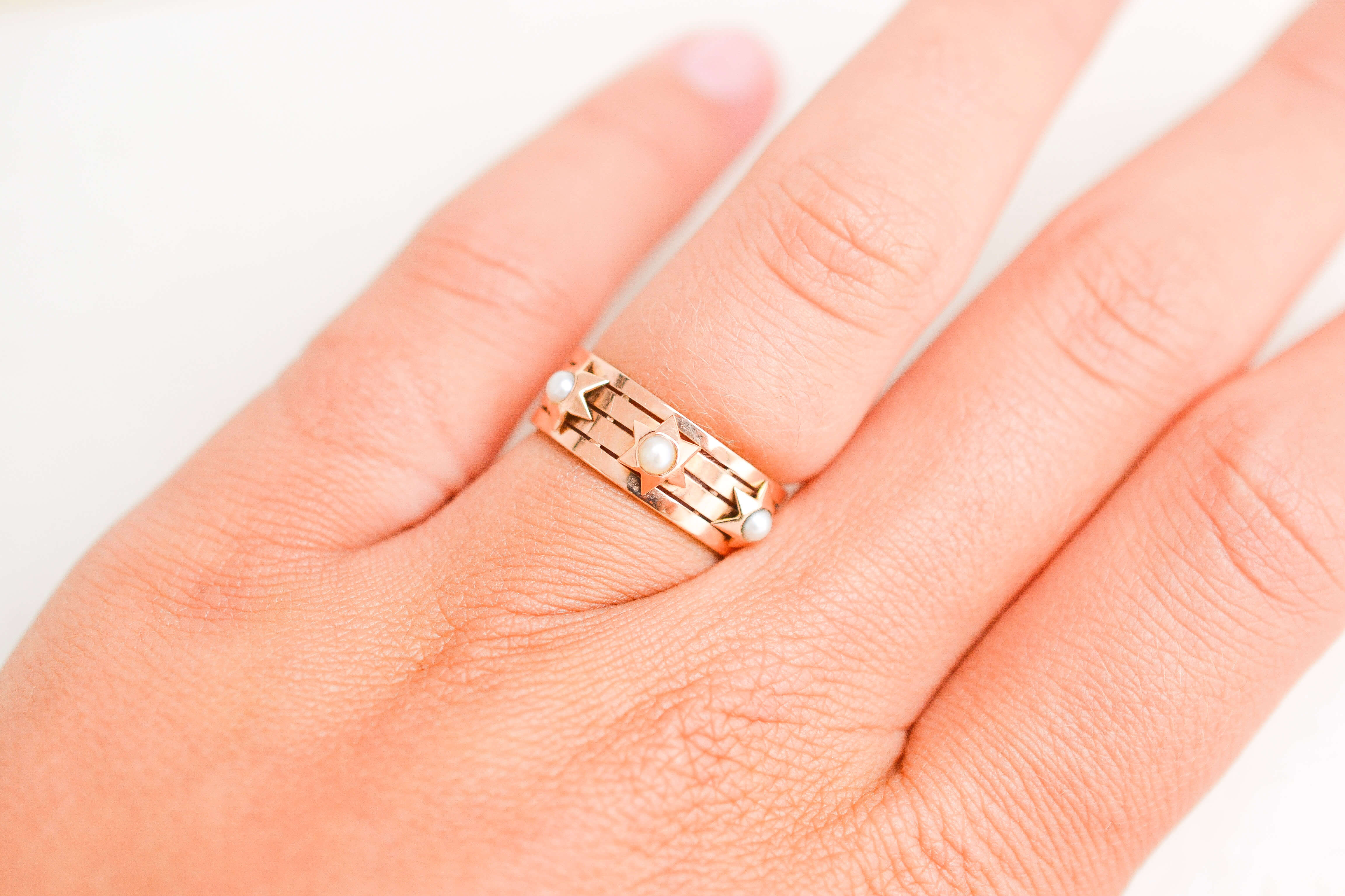 Bague bandeau Perles étoilées