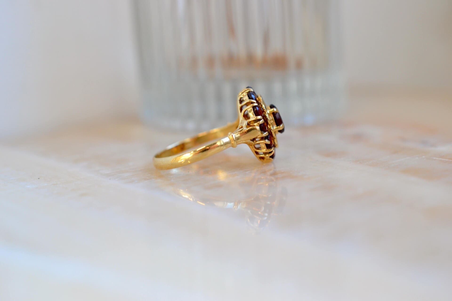 Bague Fleur Grenats
