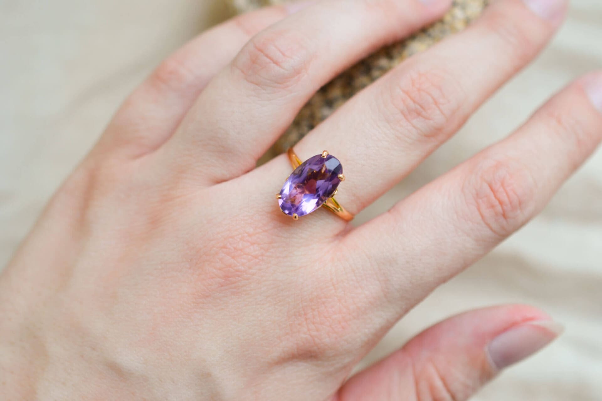 Bague Améthyste monture fleur