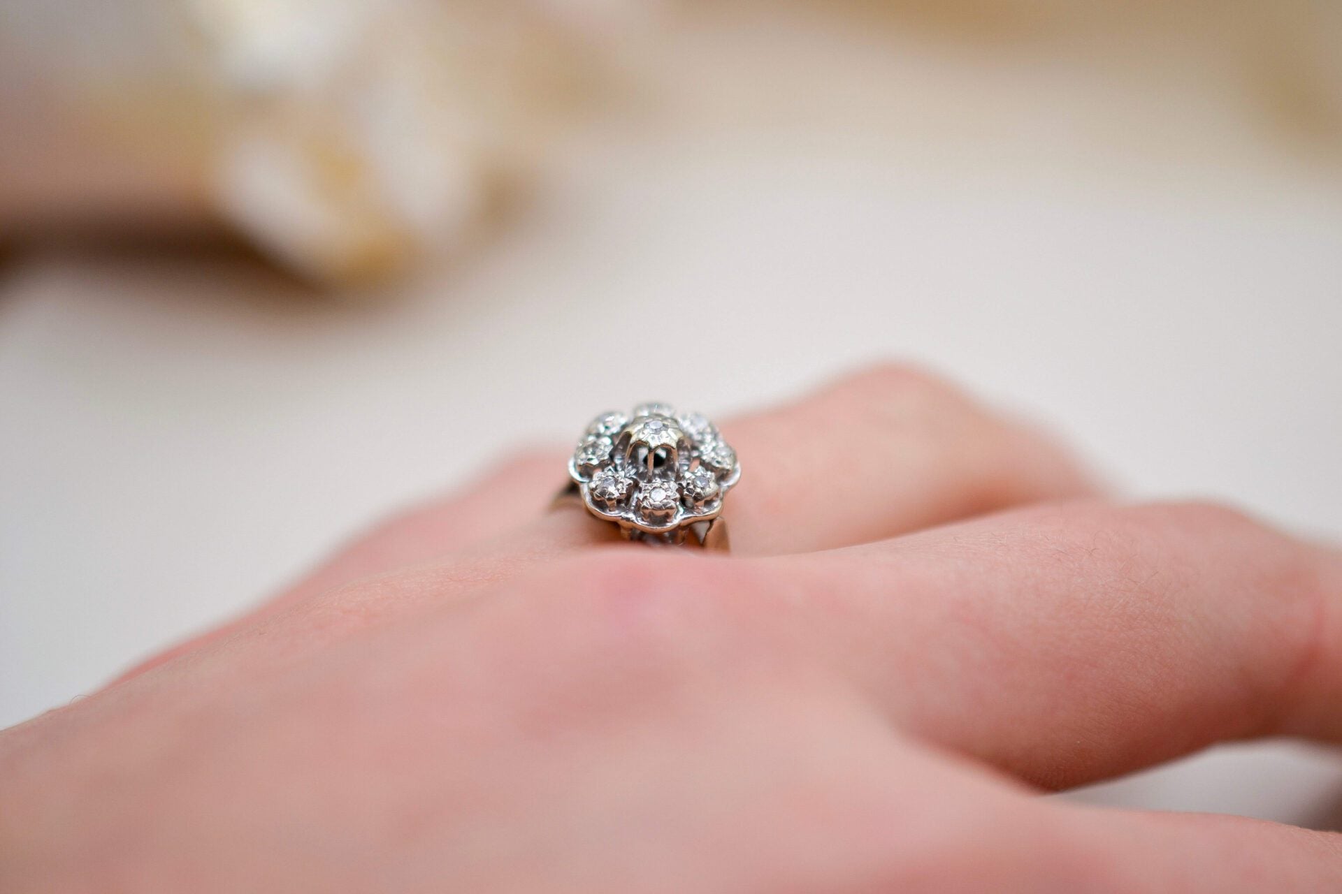 Bague Marguerite Diamants Or blanc