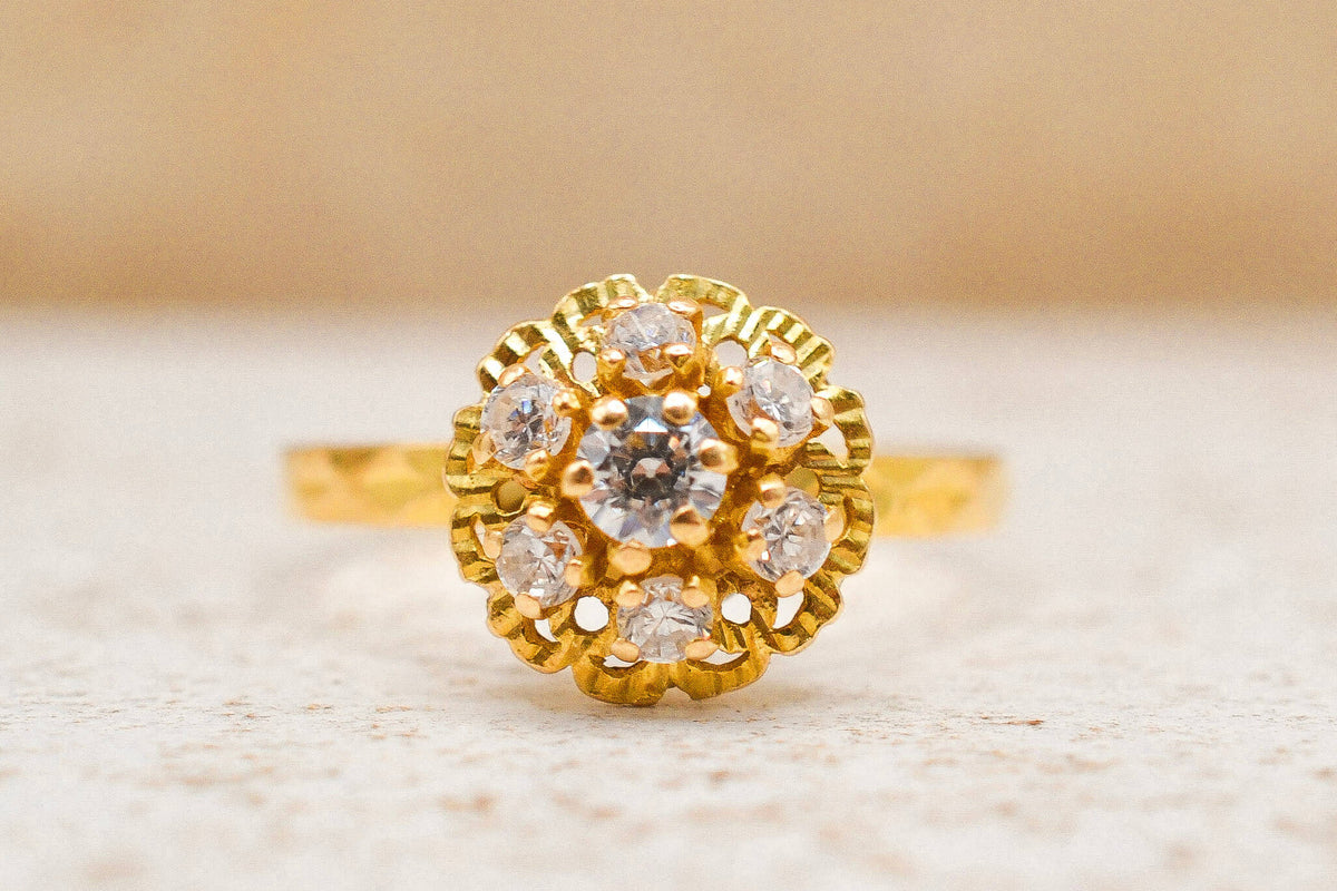 Bague flocon Oxydes Or jaune
