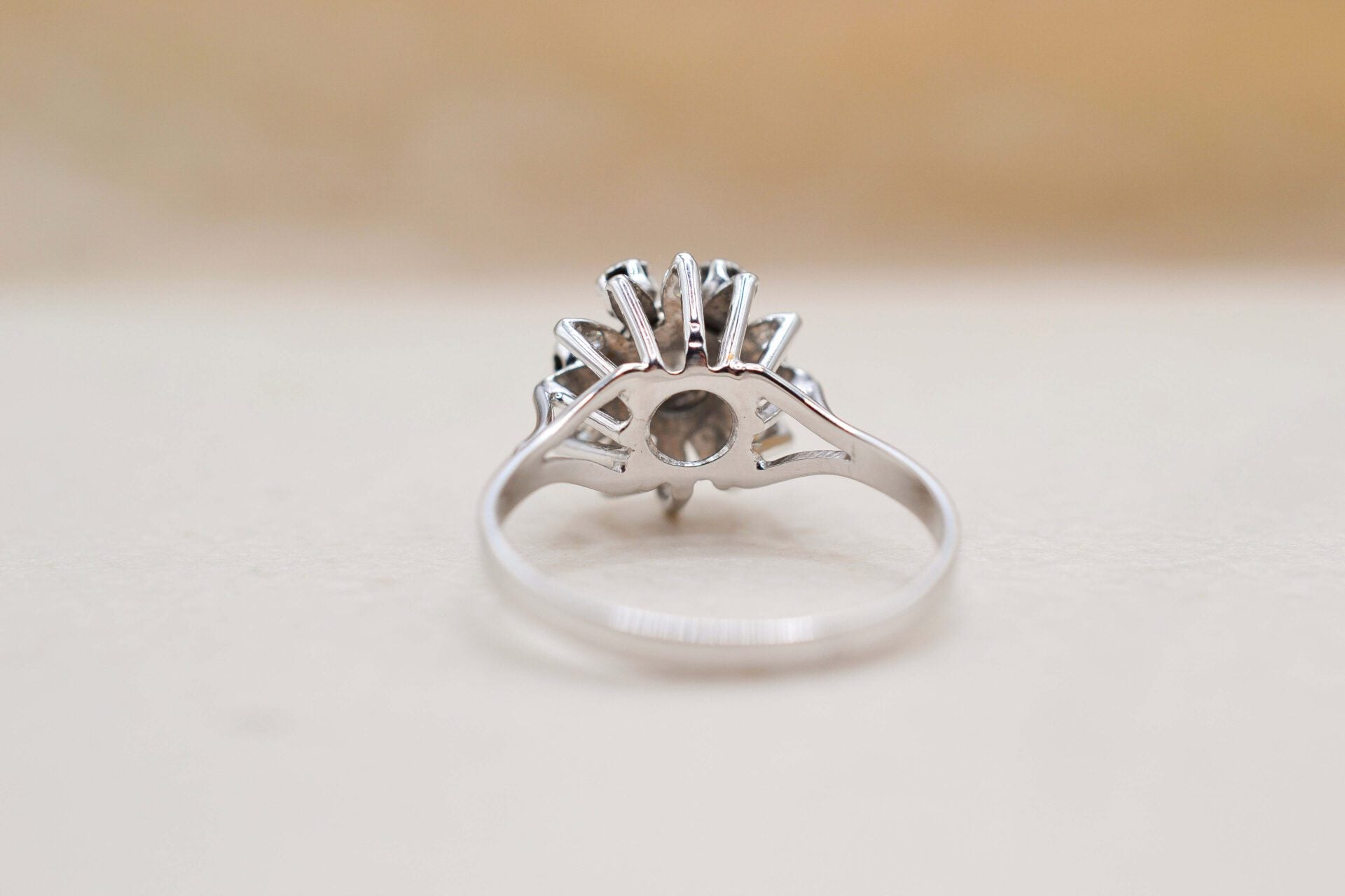 Bague florale Or blanc Diamants