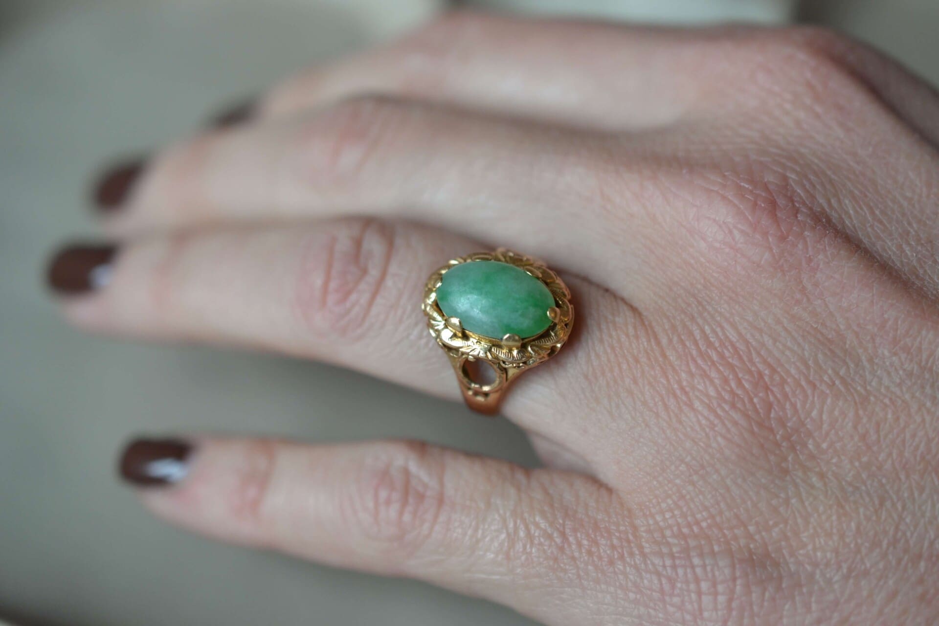 Bague cabochon Jade jadéite