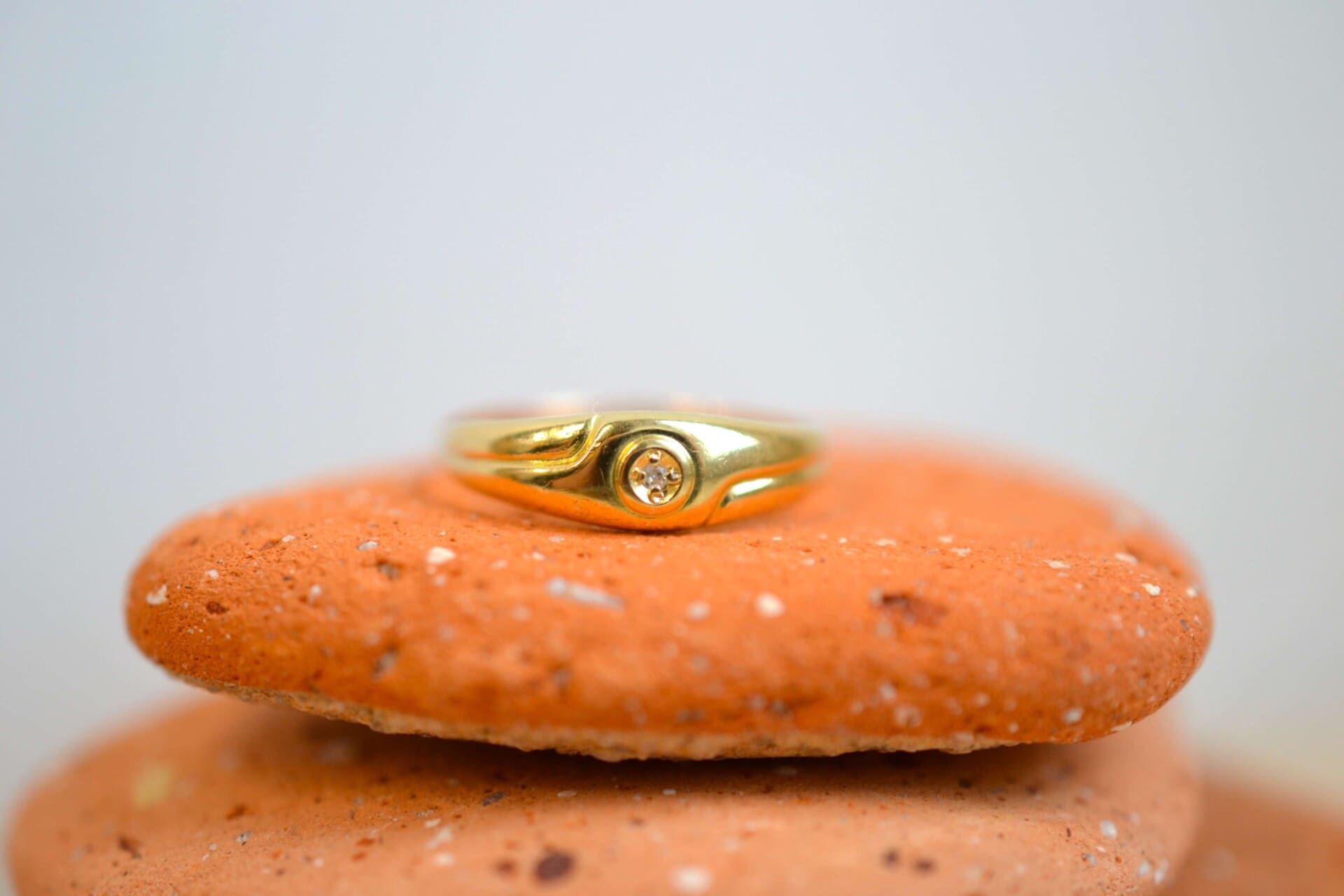 Bague Jonc Diamant rainurée