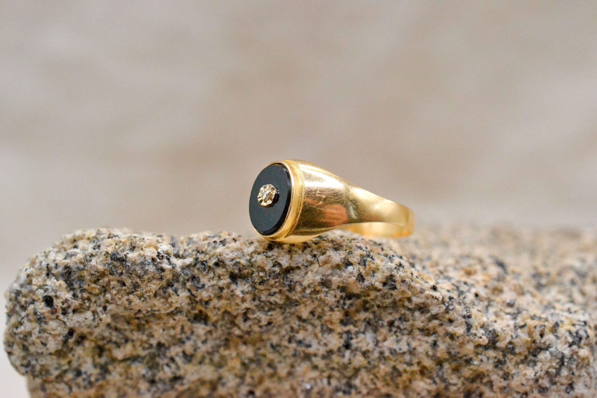 Bague Jonc Onyx Diamant
