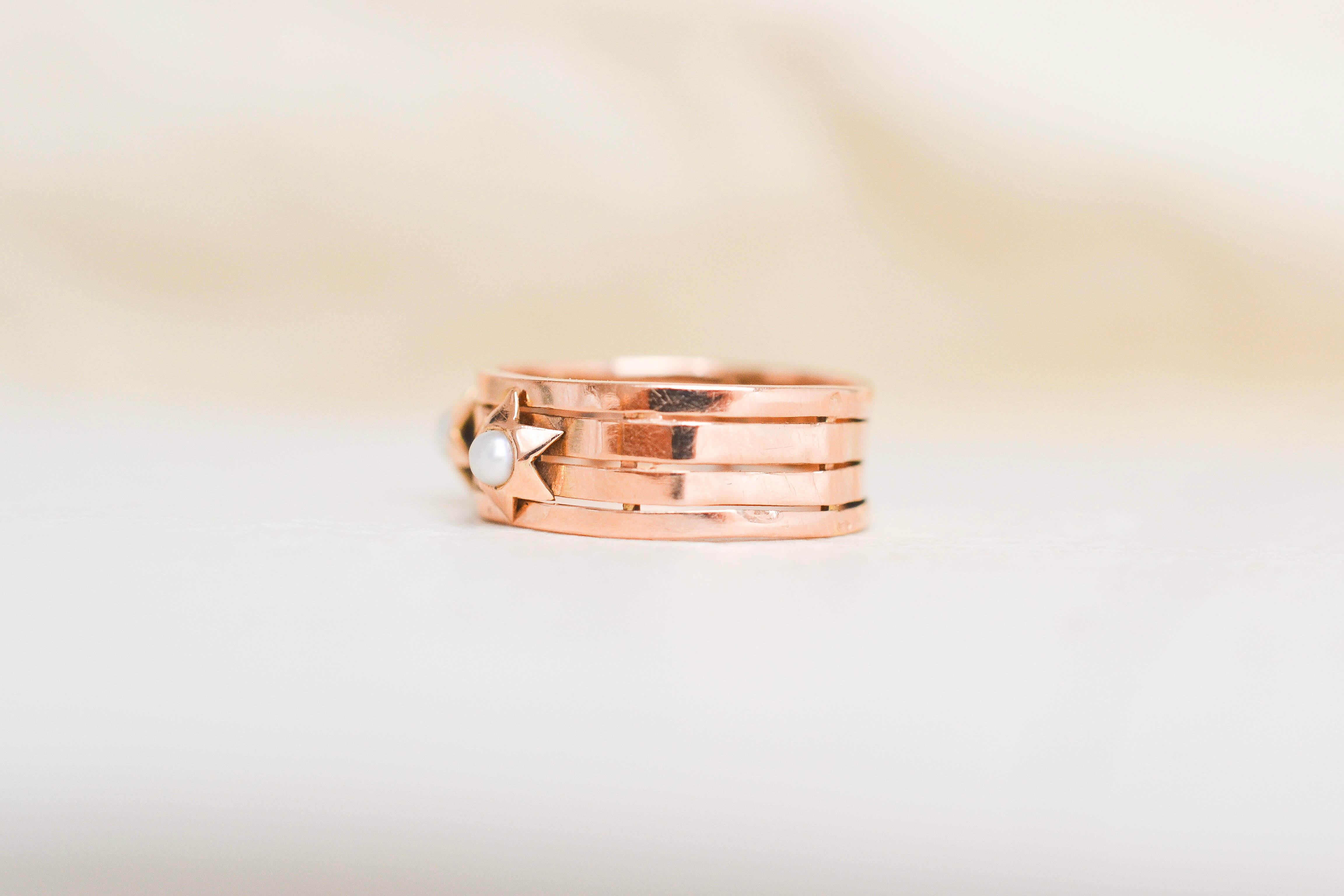 Bague bandeau Perles étoilées