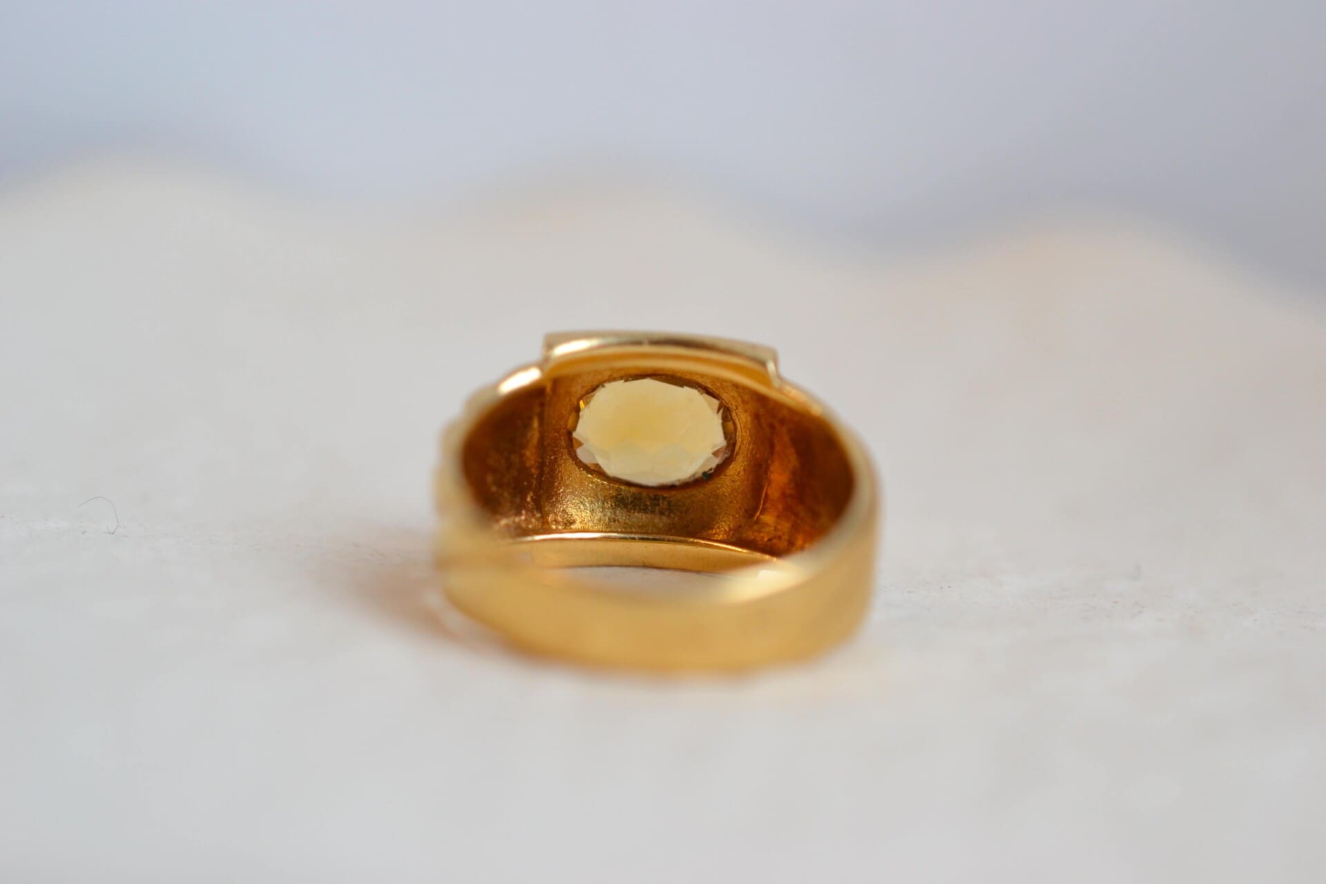 Bague Jonc godrons Citrine