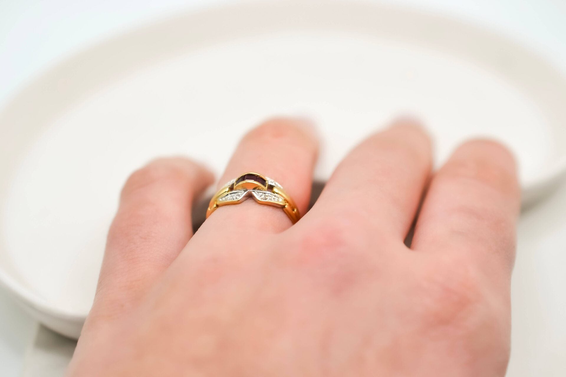 Bague Art Déco Rubis et Diamants