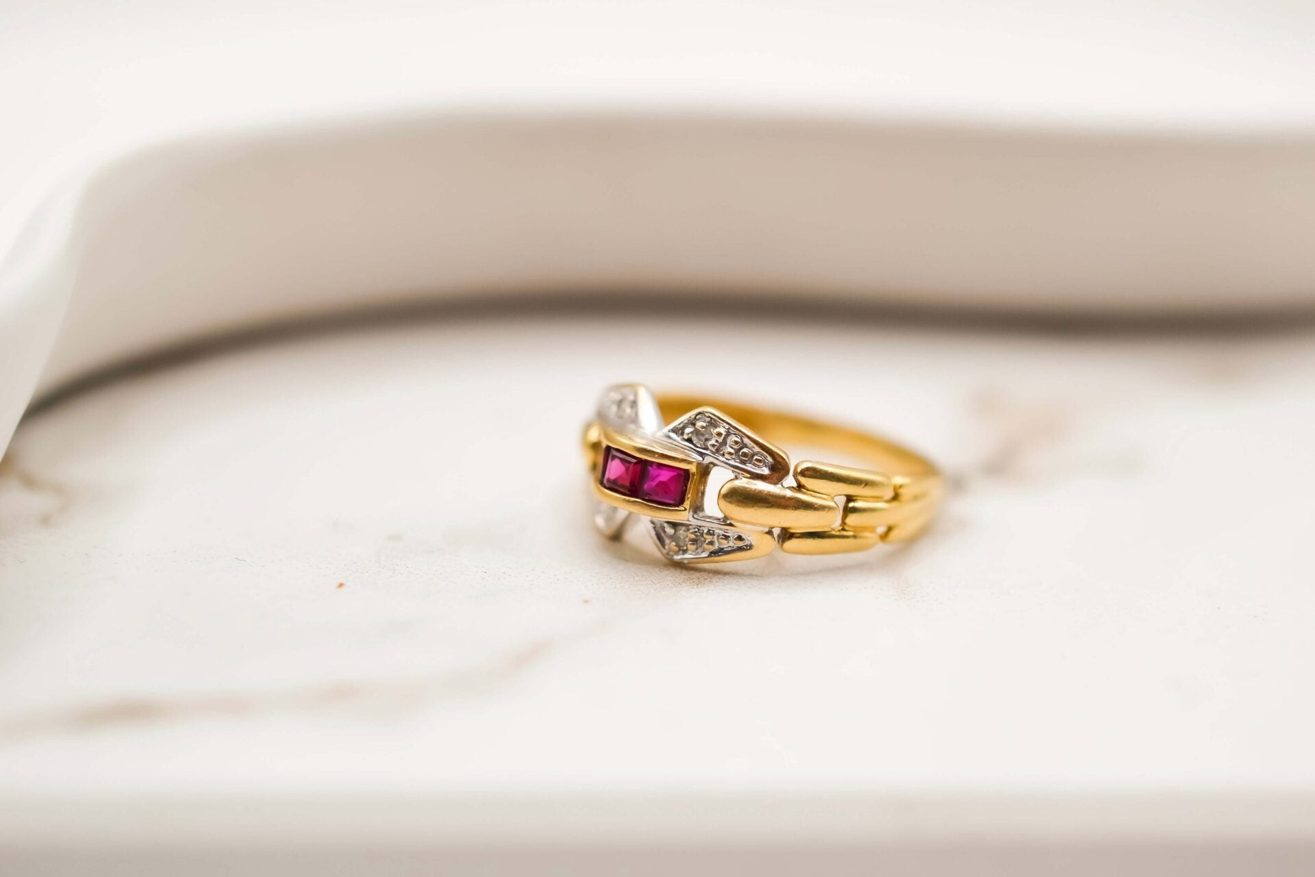 Bague Art Déco Rubis et Diamants