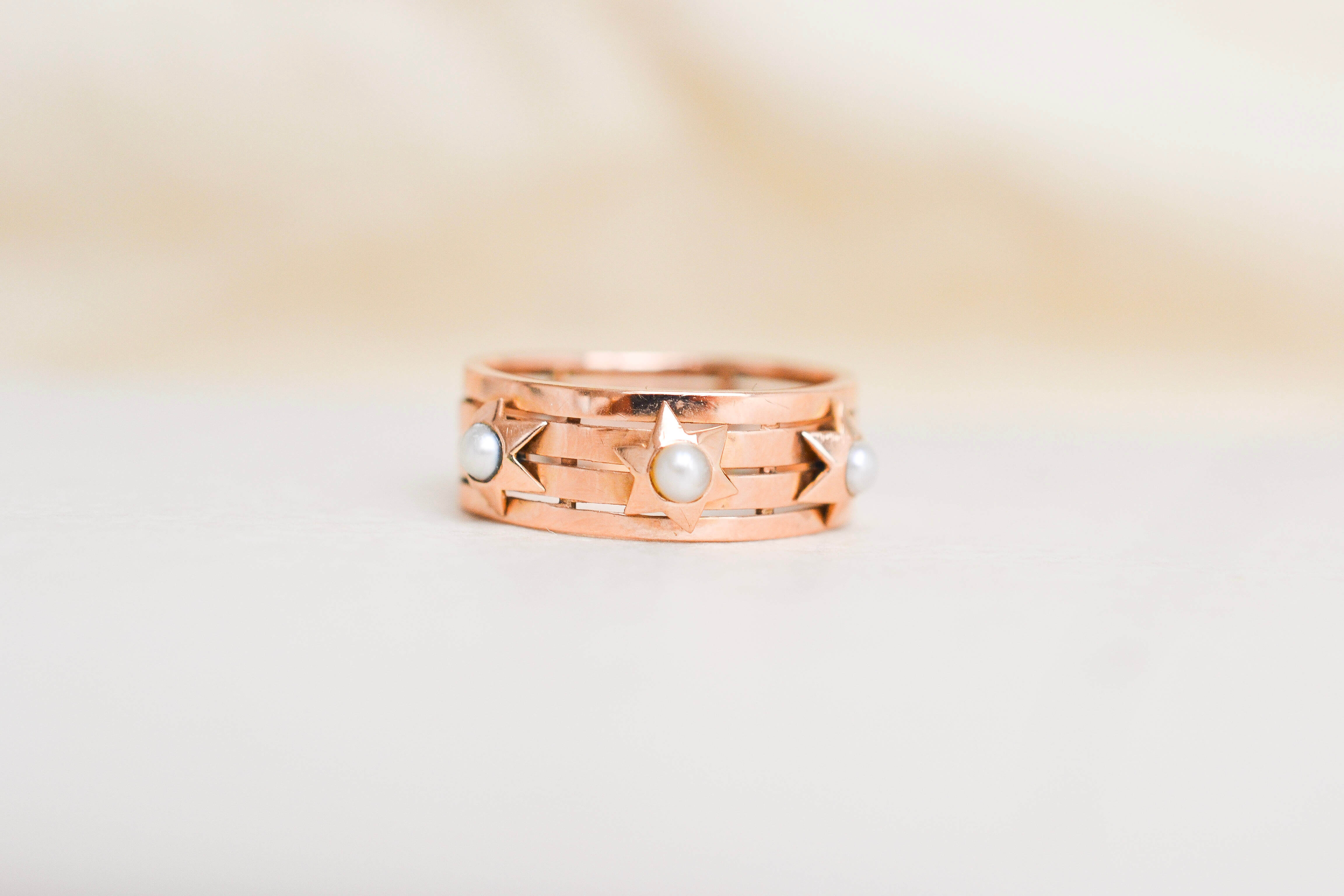 Bague bandeau Perles étoilées