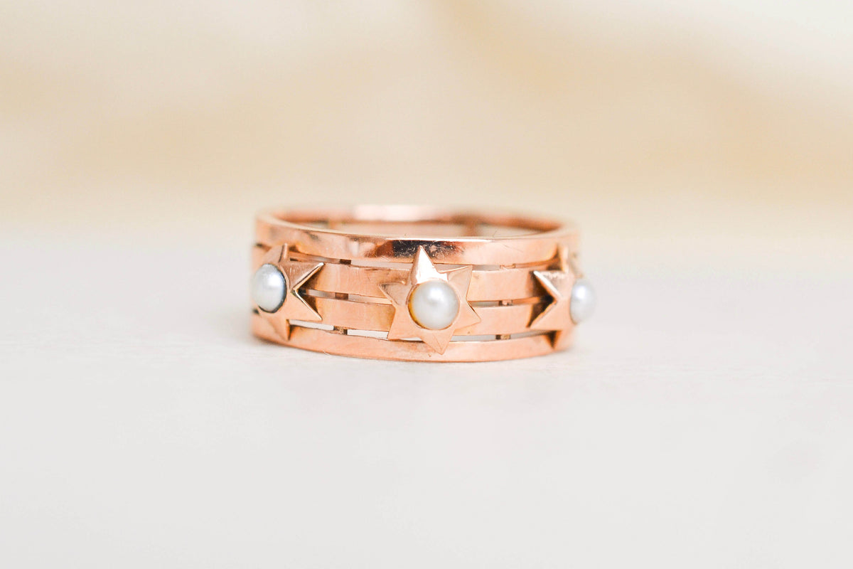 Bague bandeau Perles étoilées