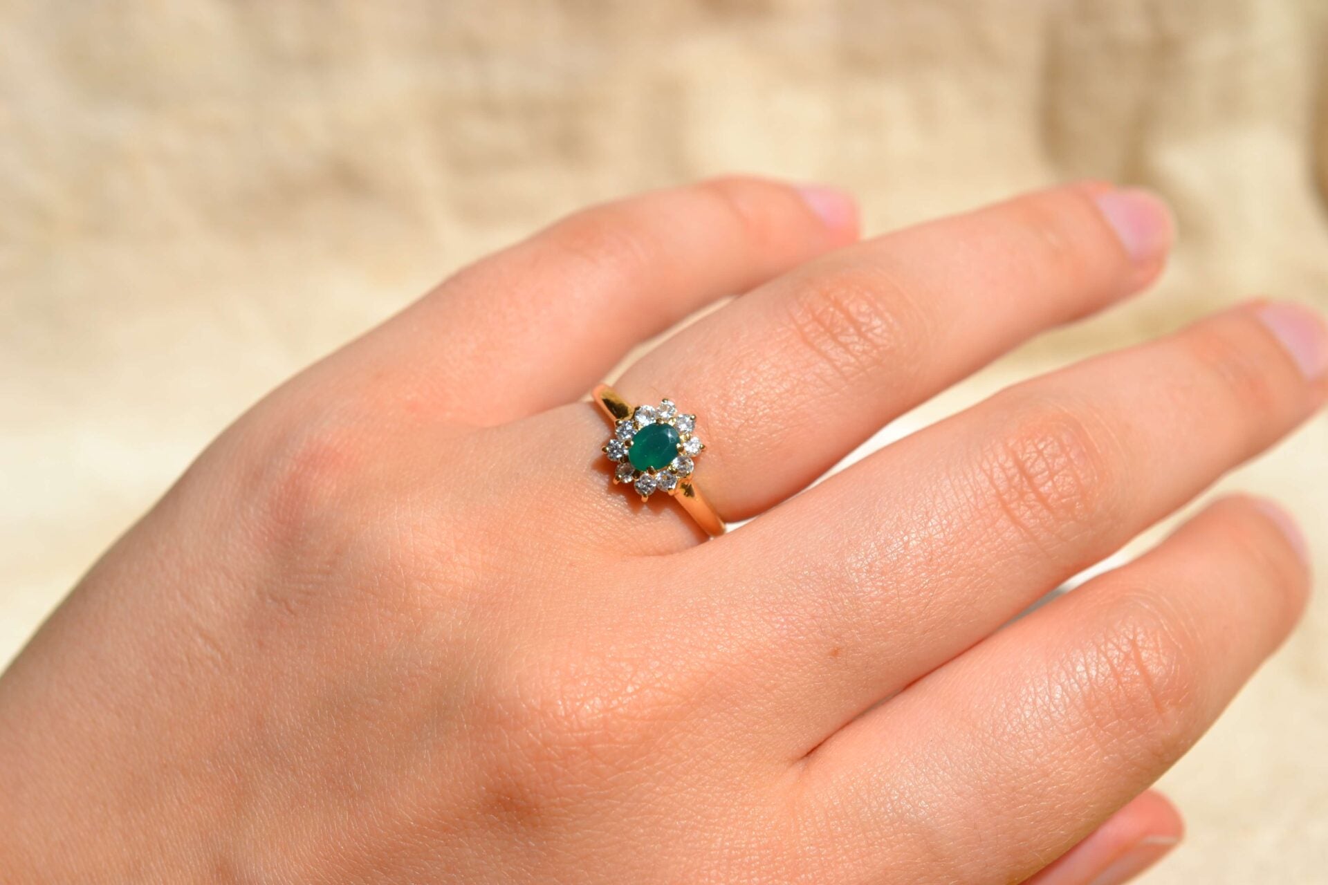 Bague Marguerite Calcédoine Oxydes