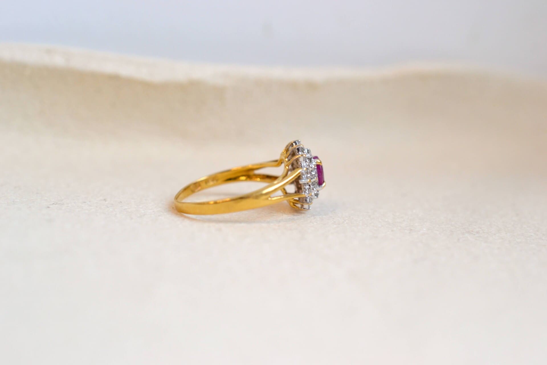 Bague Marguerite Rubis et Diamants