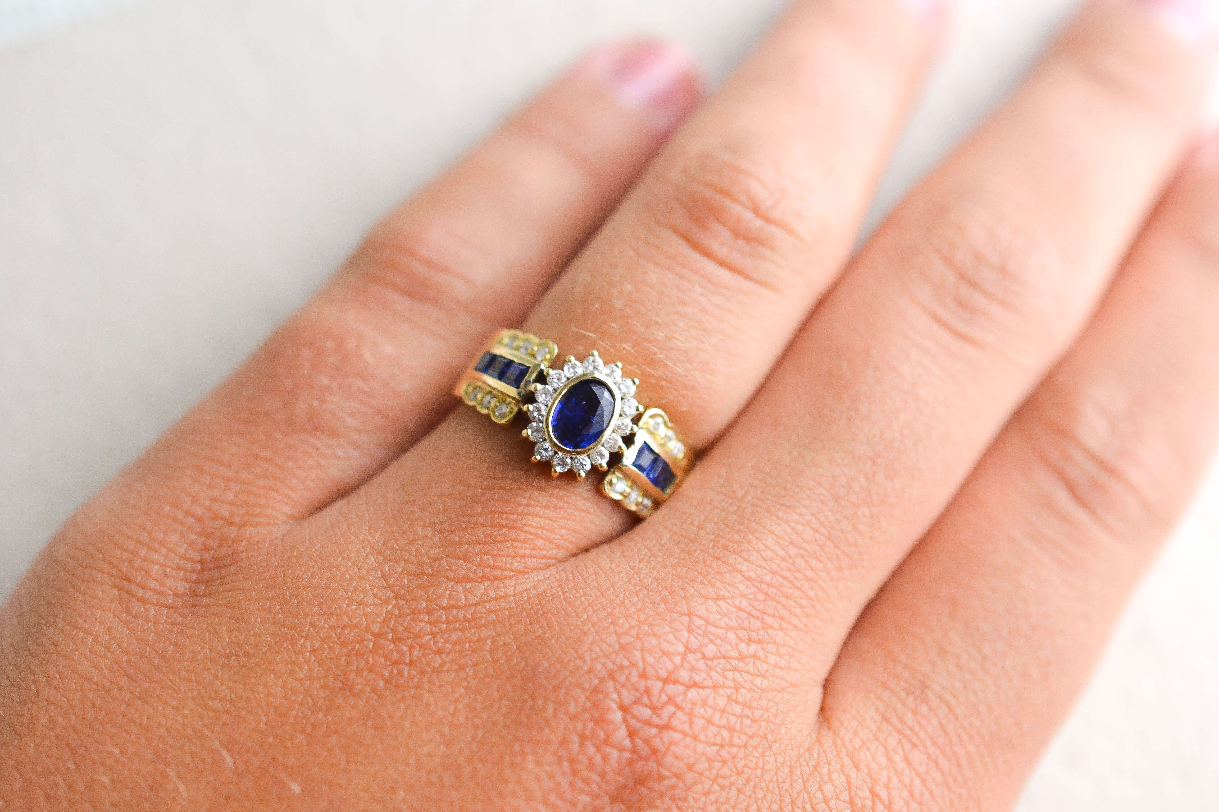 Bague marguerite soleil Saphirs & Diamants