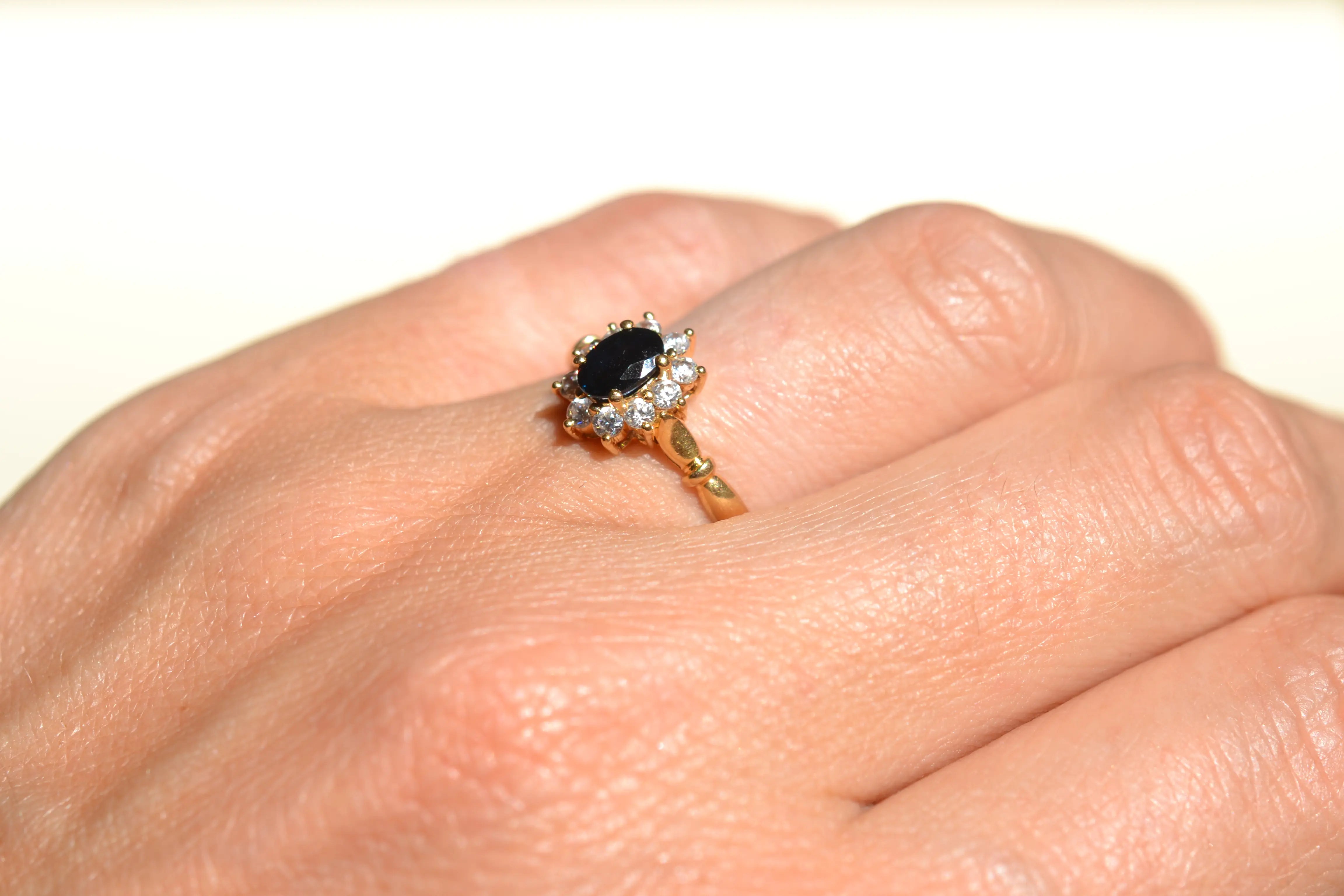 Bague Marguerite Or jaune Saphir