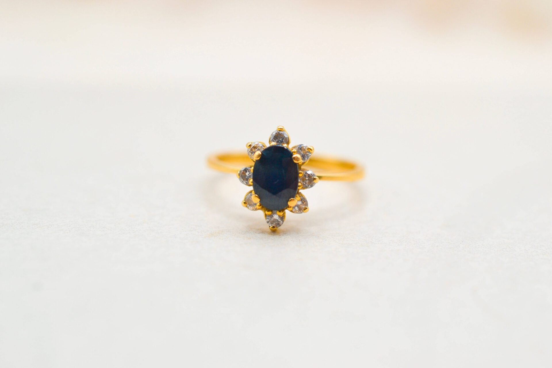Bague Marguerite Saphir Diamants