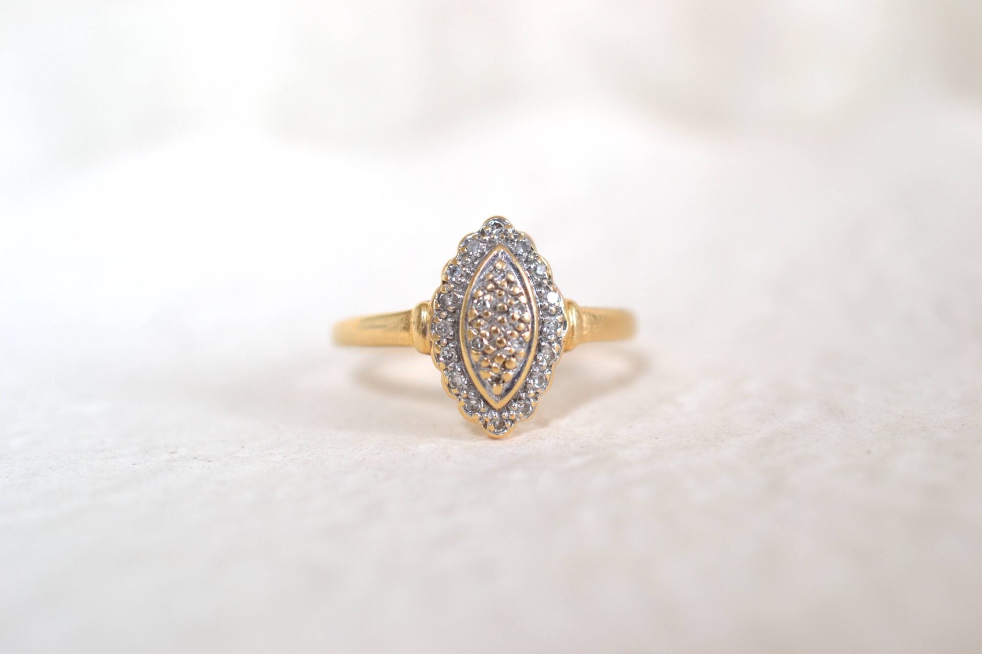 Bague Navette Diamants 2 Ors