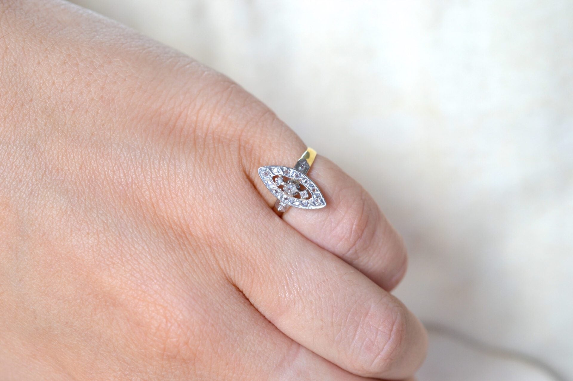 Bague Marquise Diamants 2 Ors