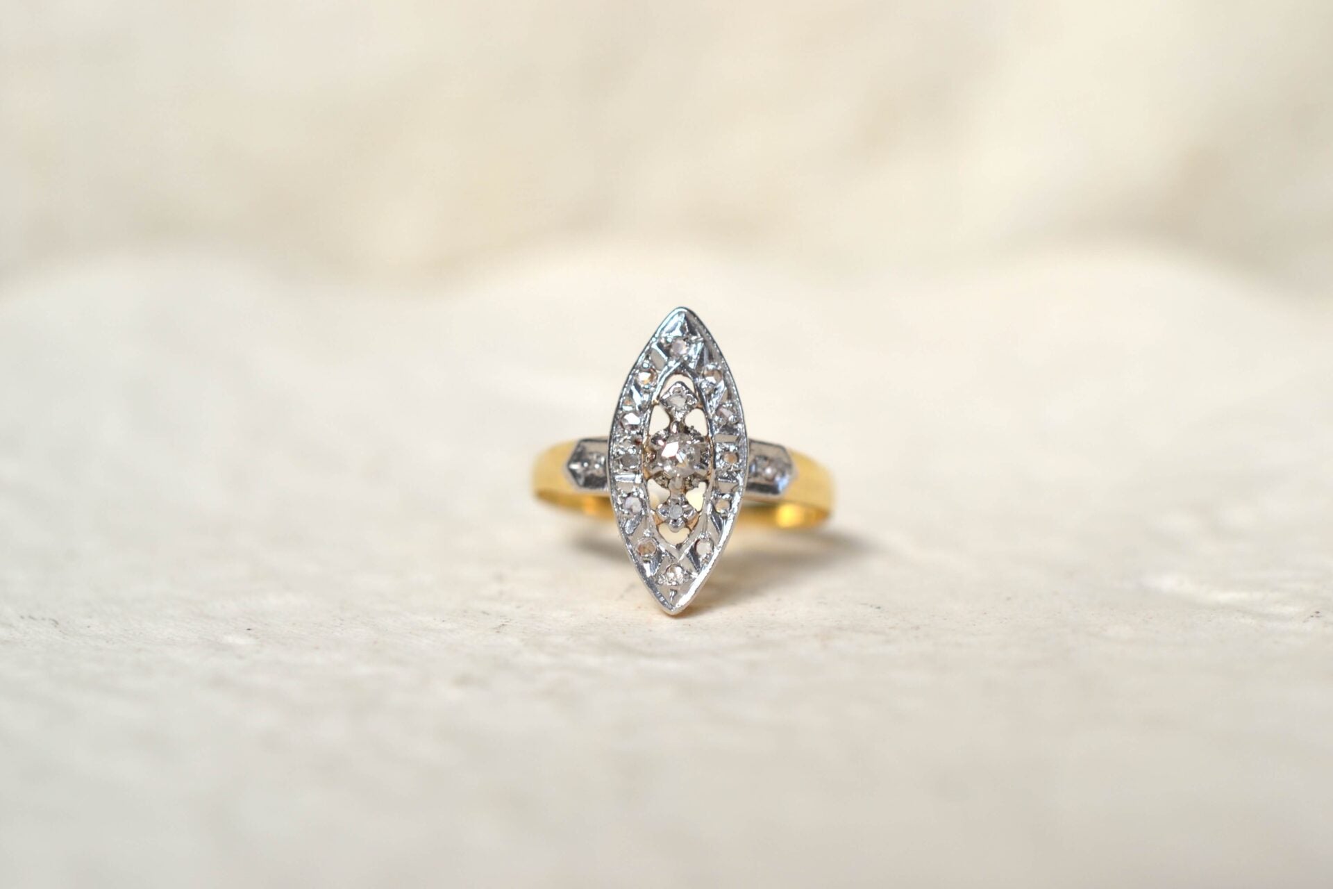 Bague Marquise Diamants 2 Ors