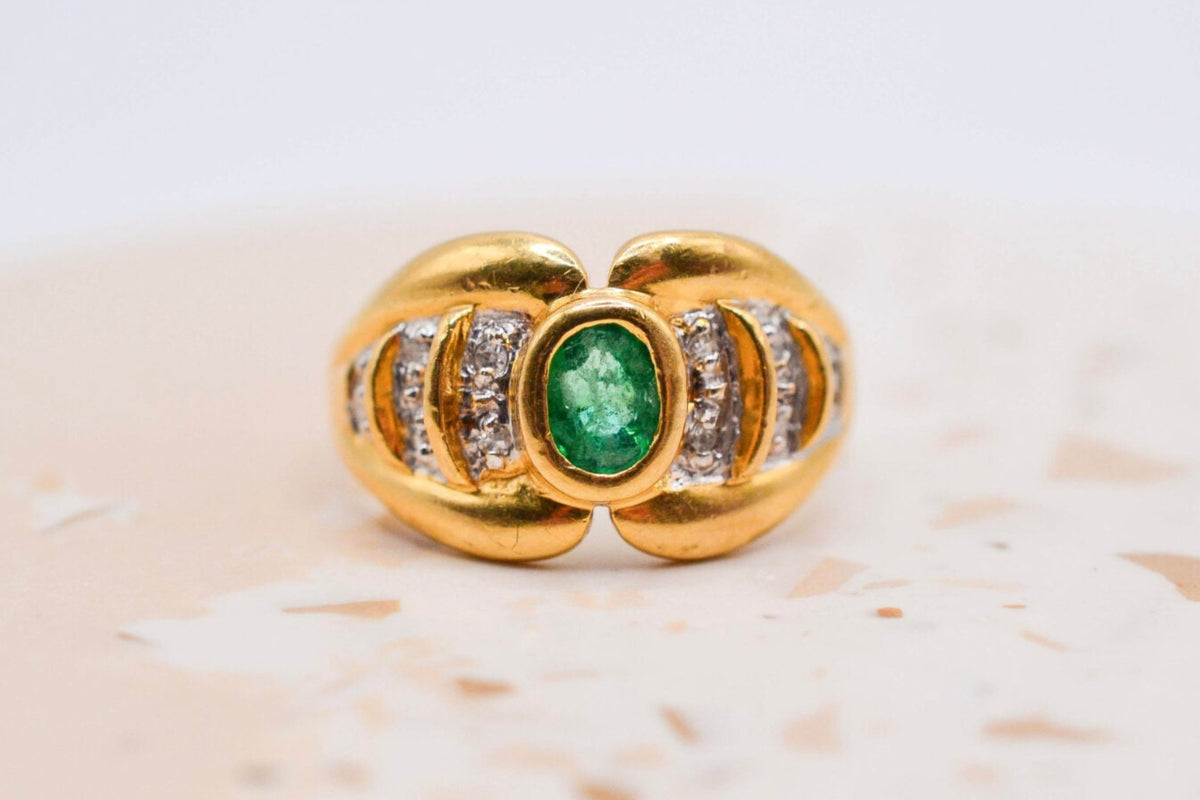 Bague nœud Emeraude Diamants