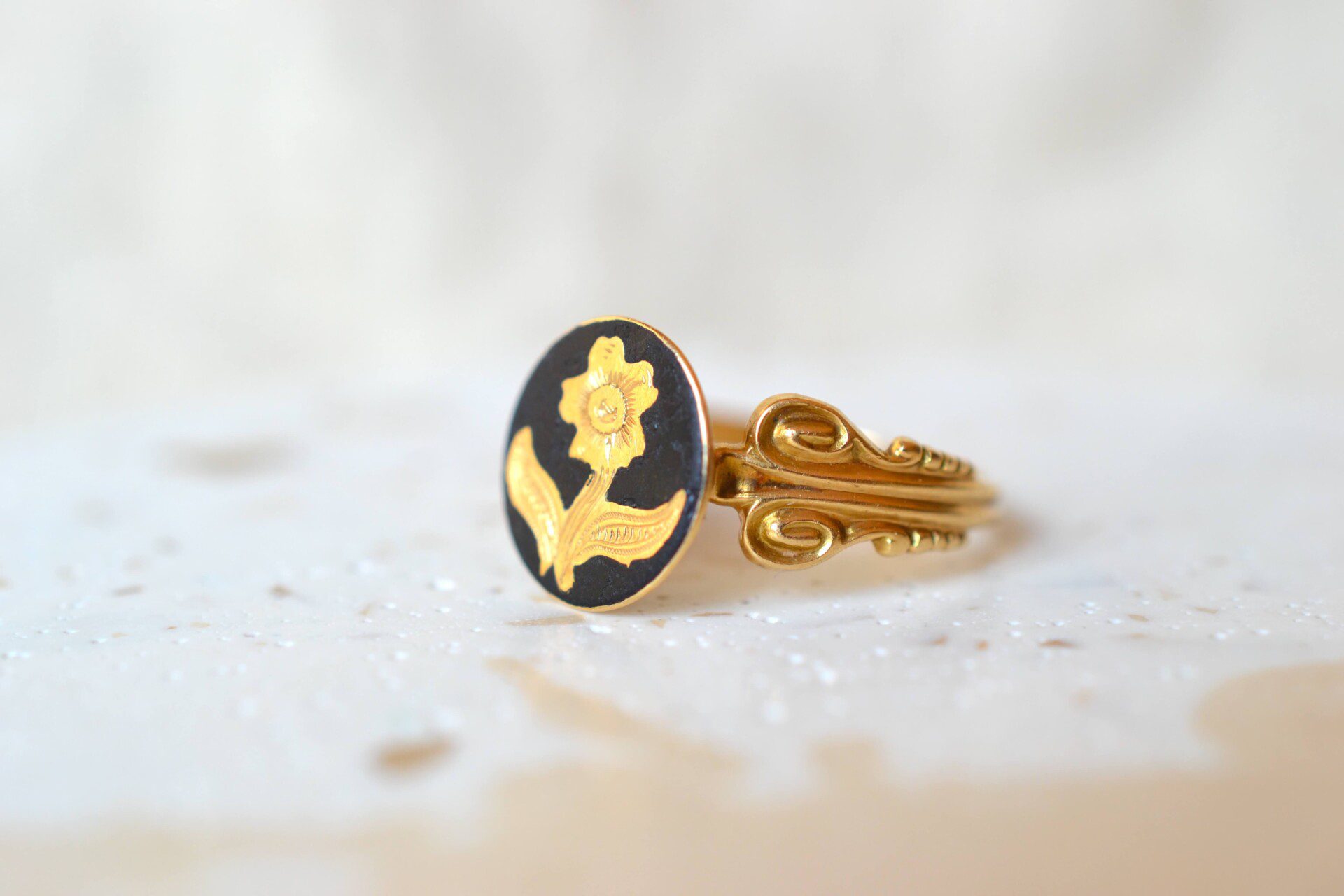 Bague Onyx Fleur