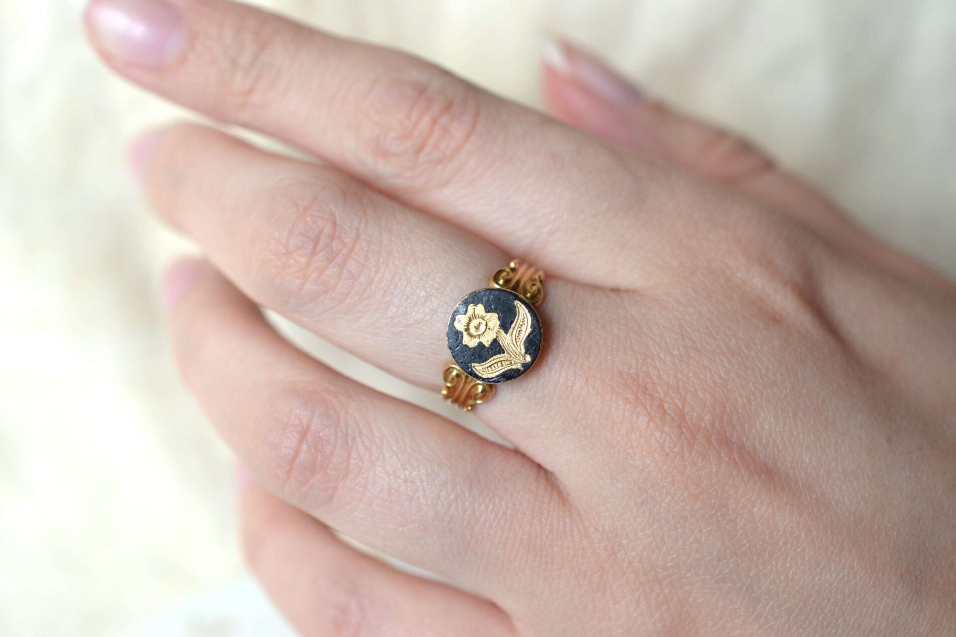Bague Onyx Fleur