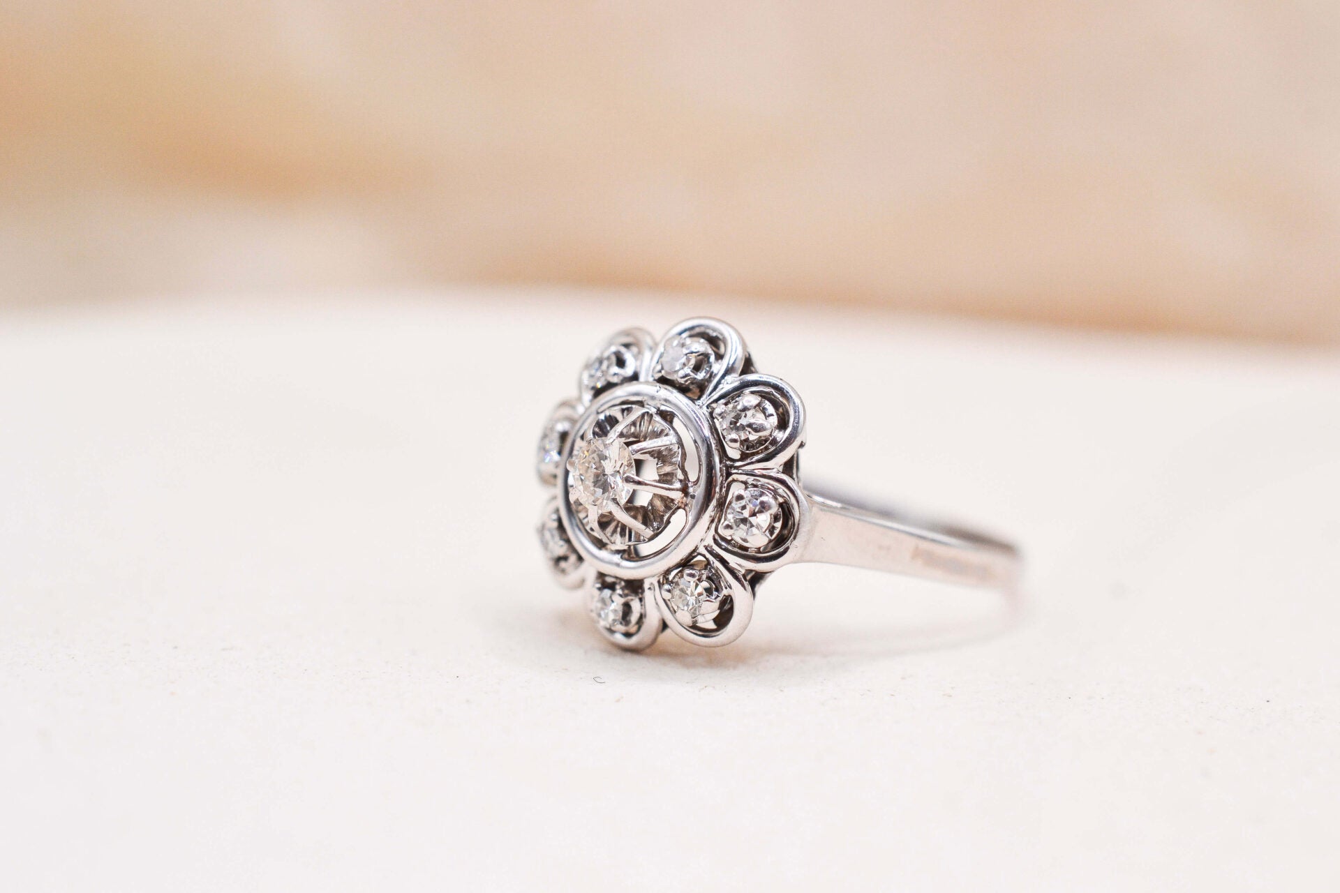 Bague flocon Diamants Or blanc